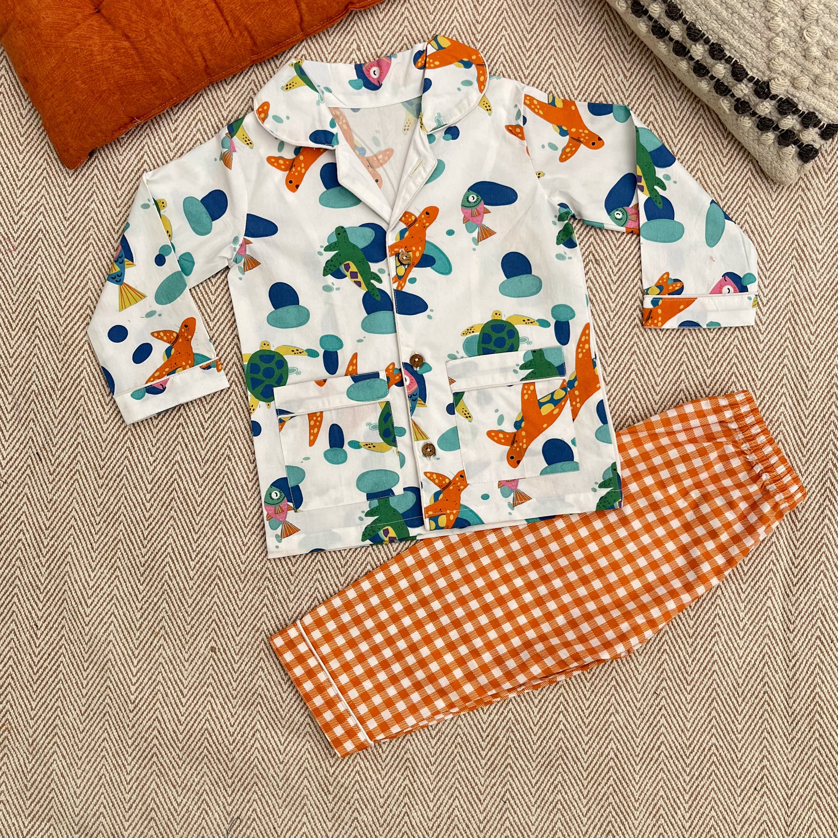Organic Cotton Turtles Night Suit