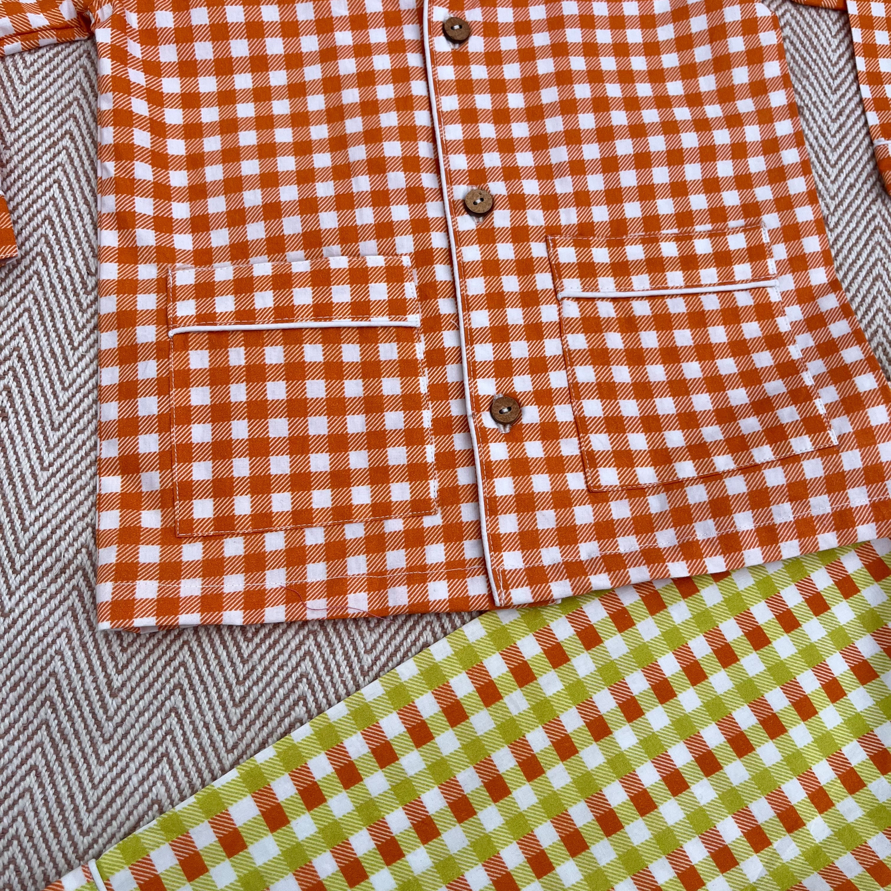 Organic Cotton Orange Checks Night Suit