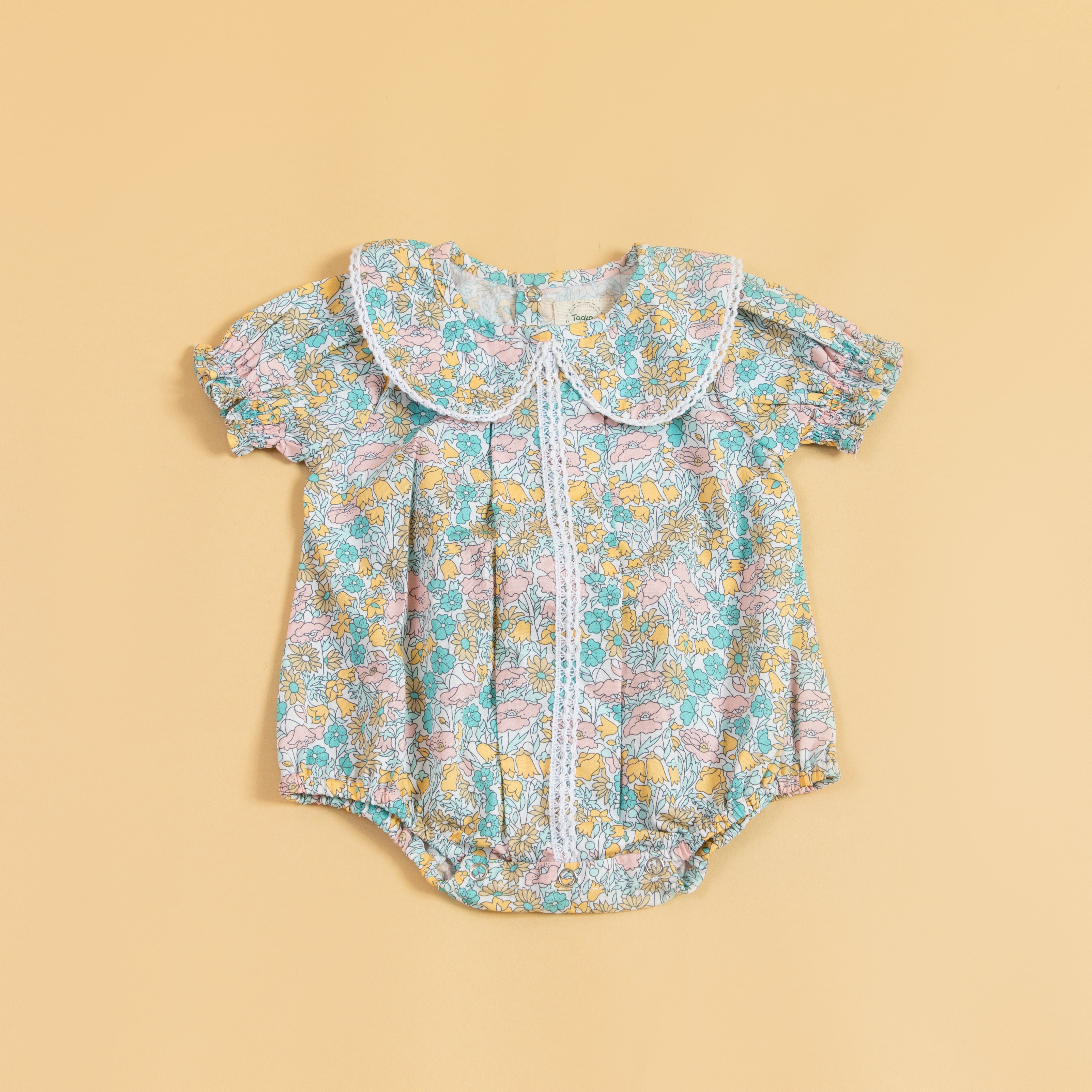 Petal Pops Romper Cyan
