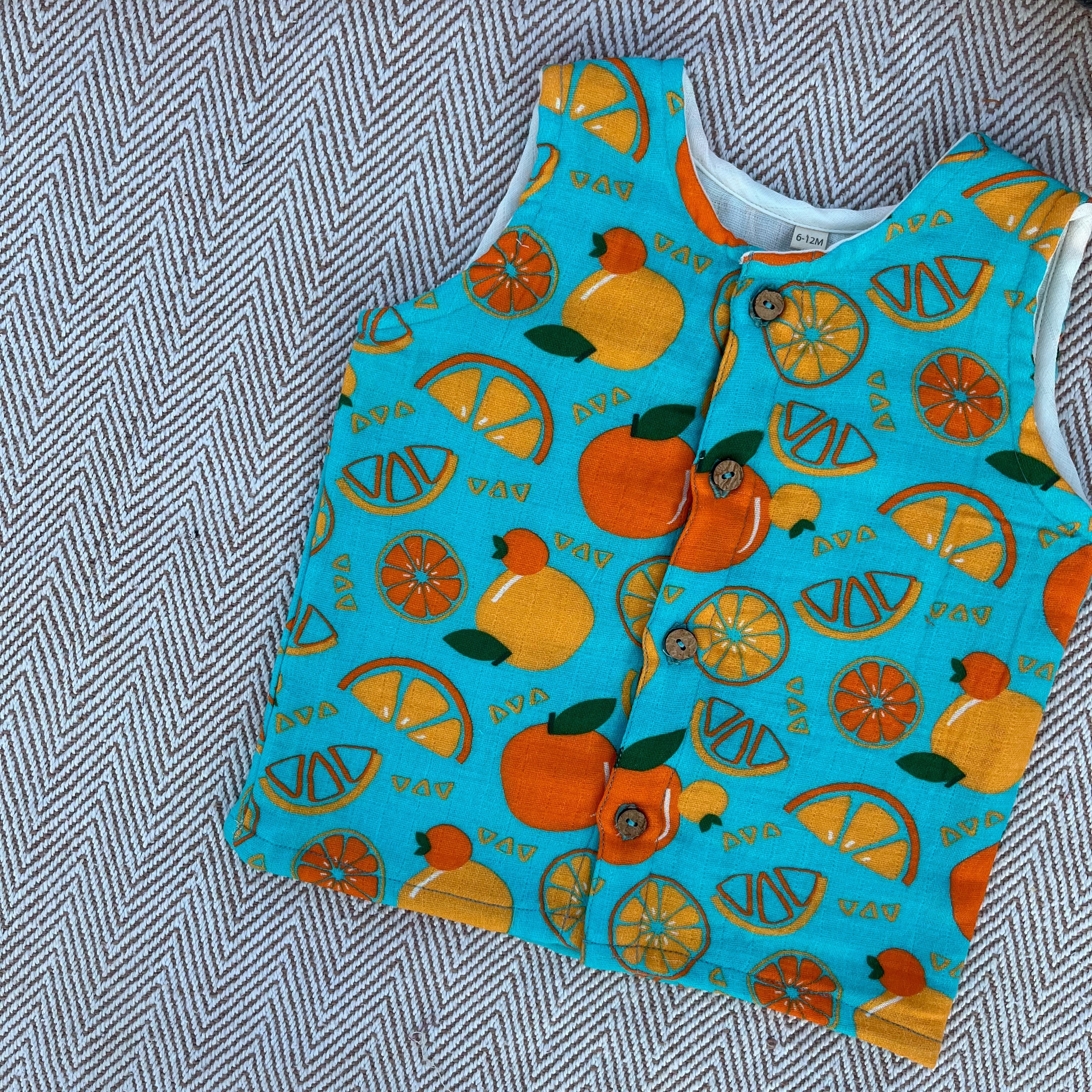 Dancing Oranges Muslin Set