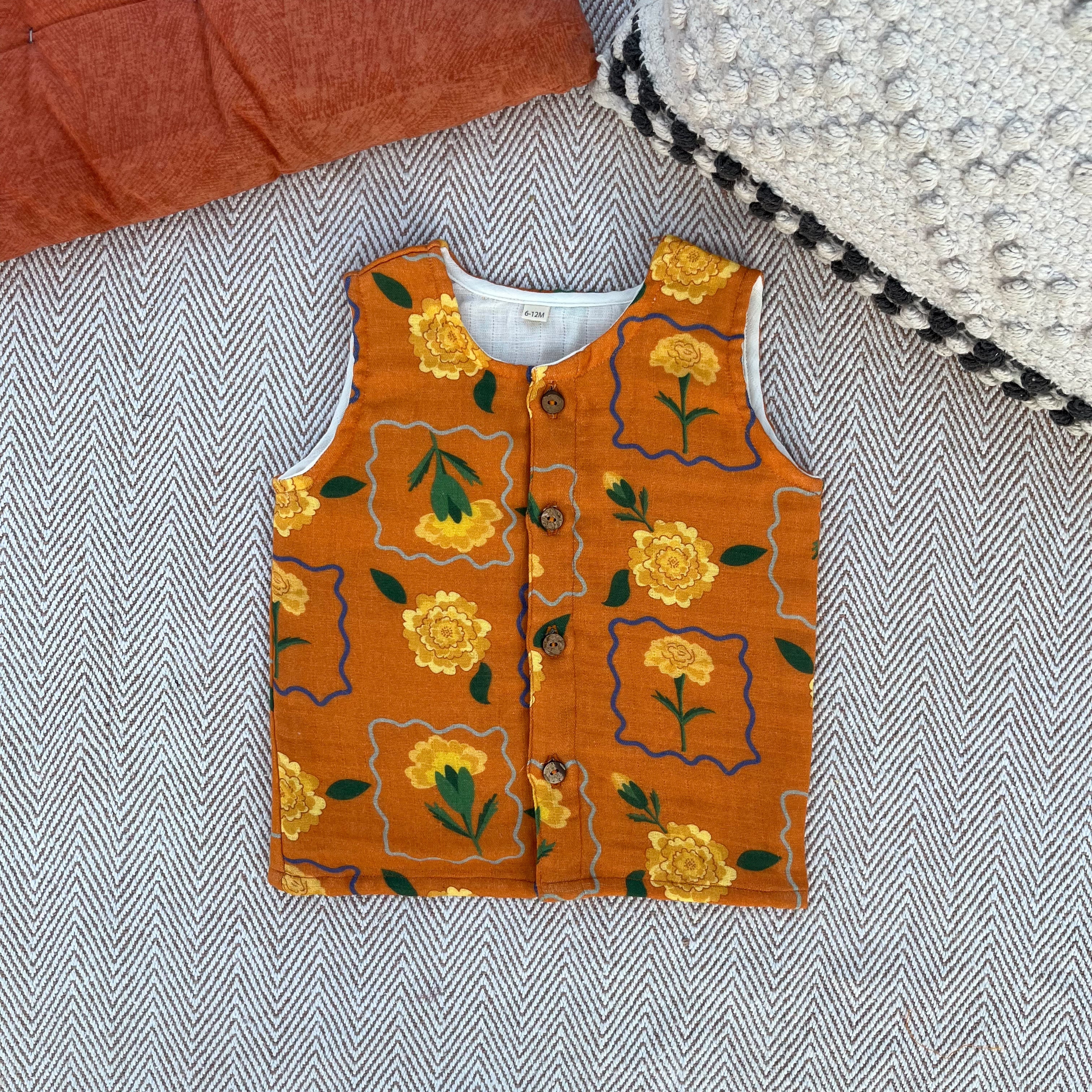 Marigold Orange Muslin Set