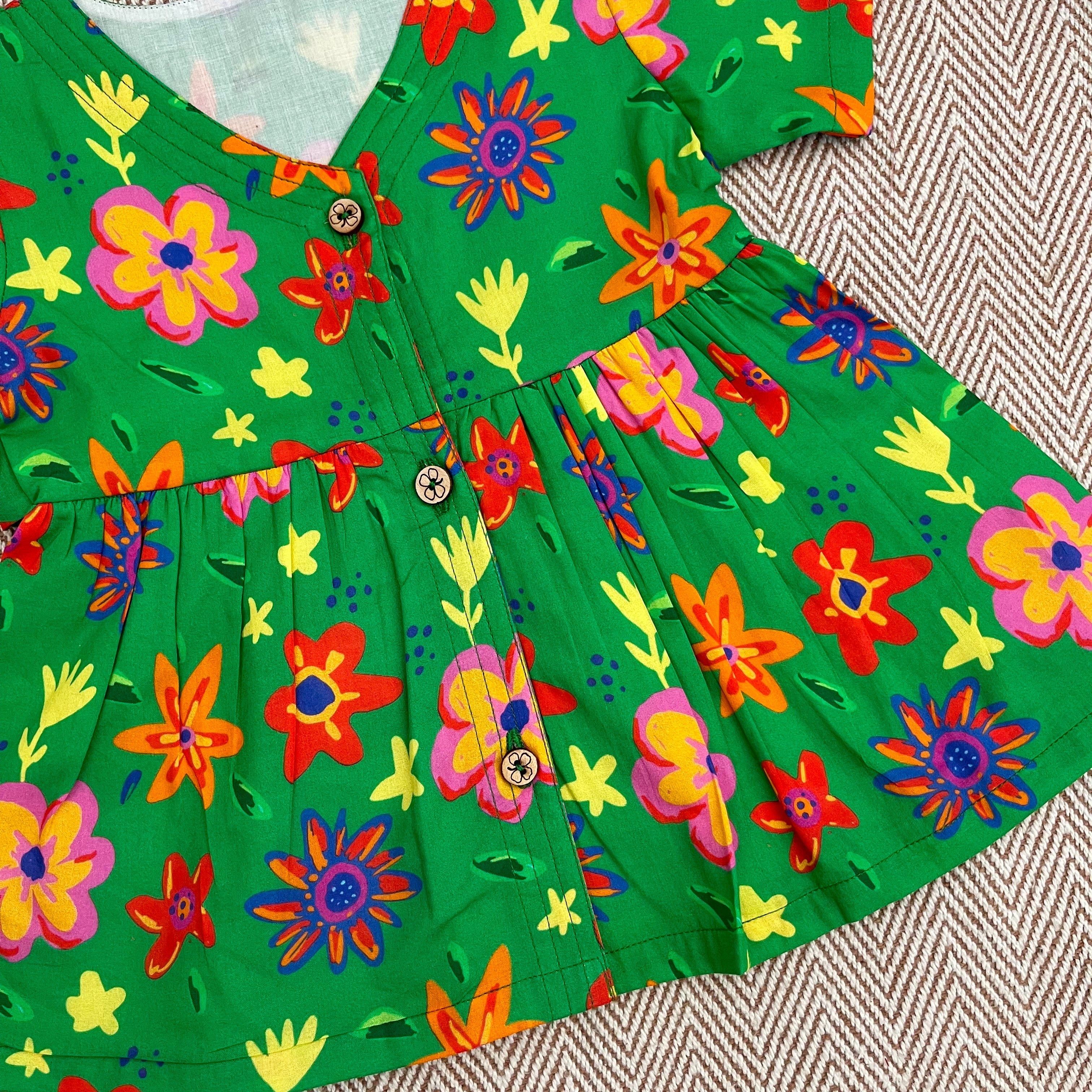 Organic Cotton Frock - Infants and Toddlers - Spring Floral
