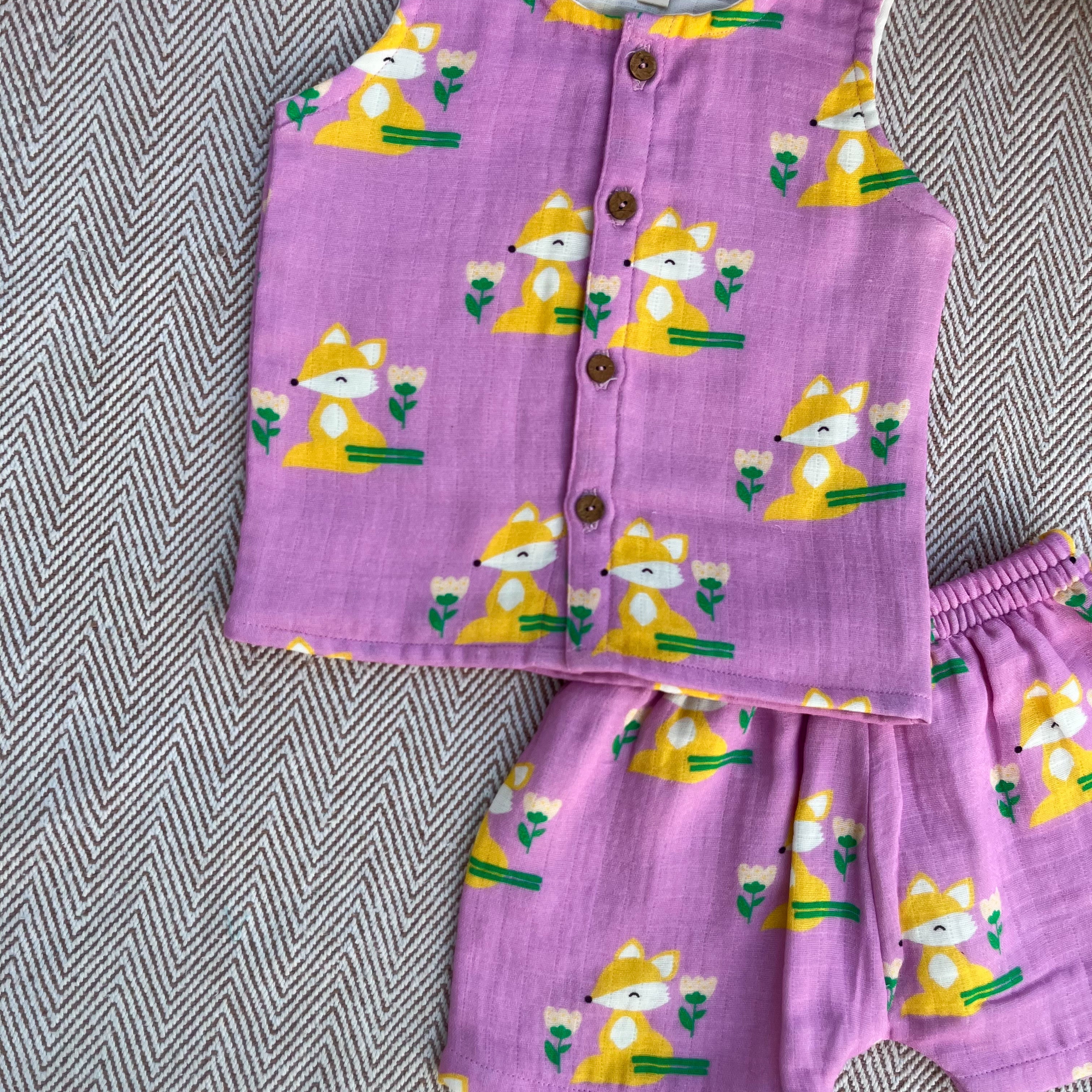 Fox Print Muslin Set