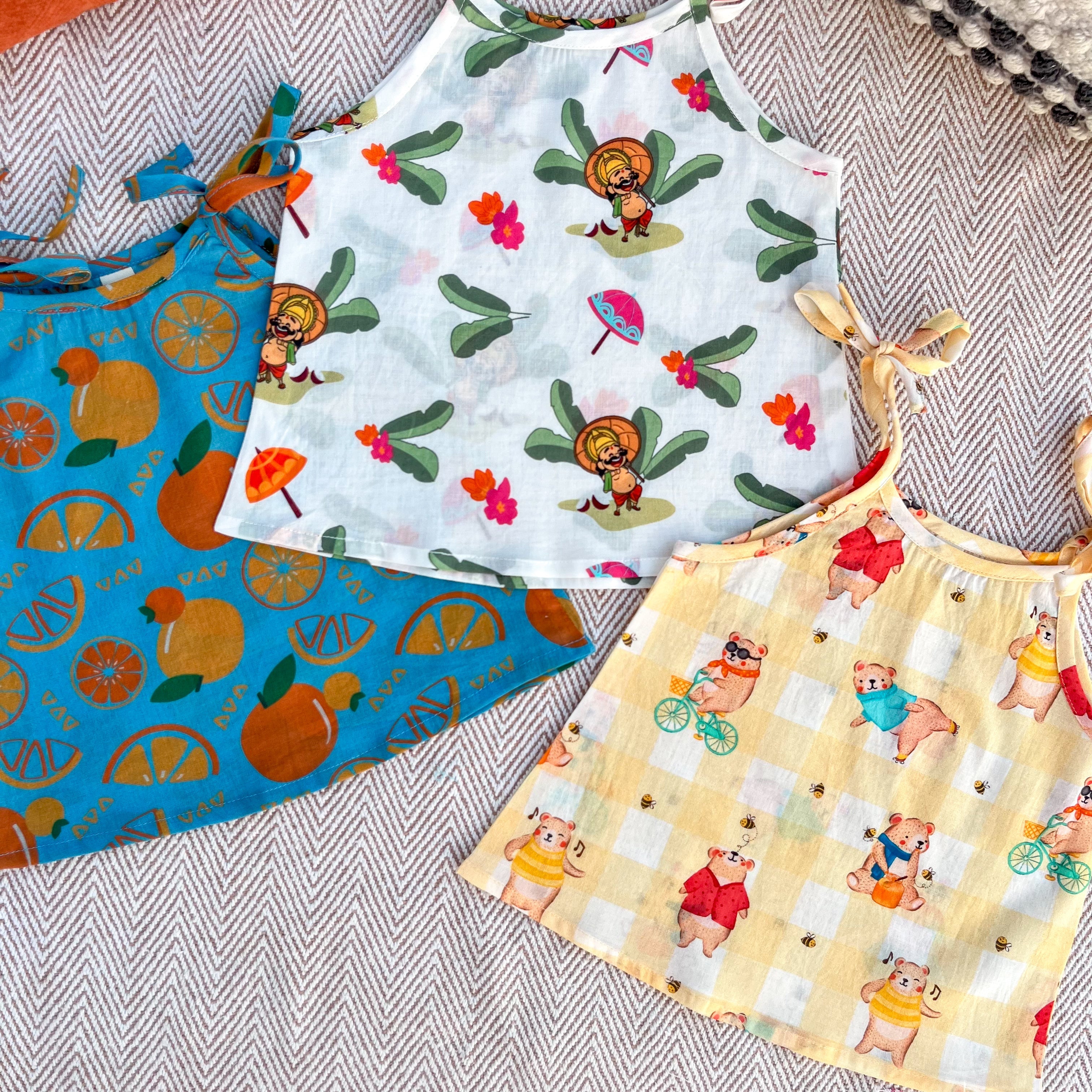 Organic Cotton Set of 3 Printed Unisex Tie-up Jhablas