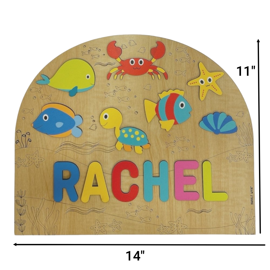 Personalised Wooden Name Puzzle- Sea Creatures