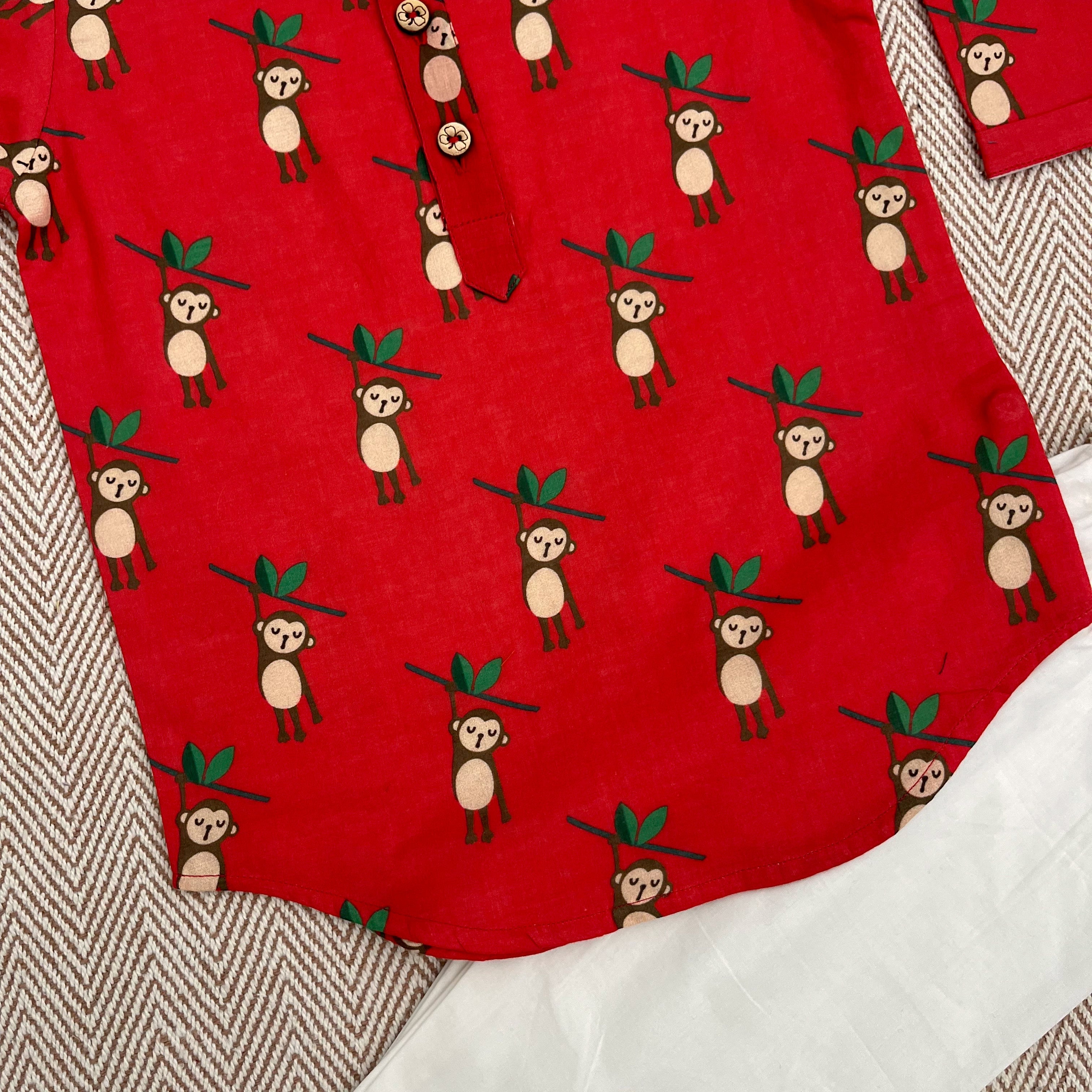 Organic Cotton Unisex Monkey Kurta Set