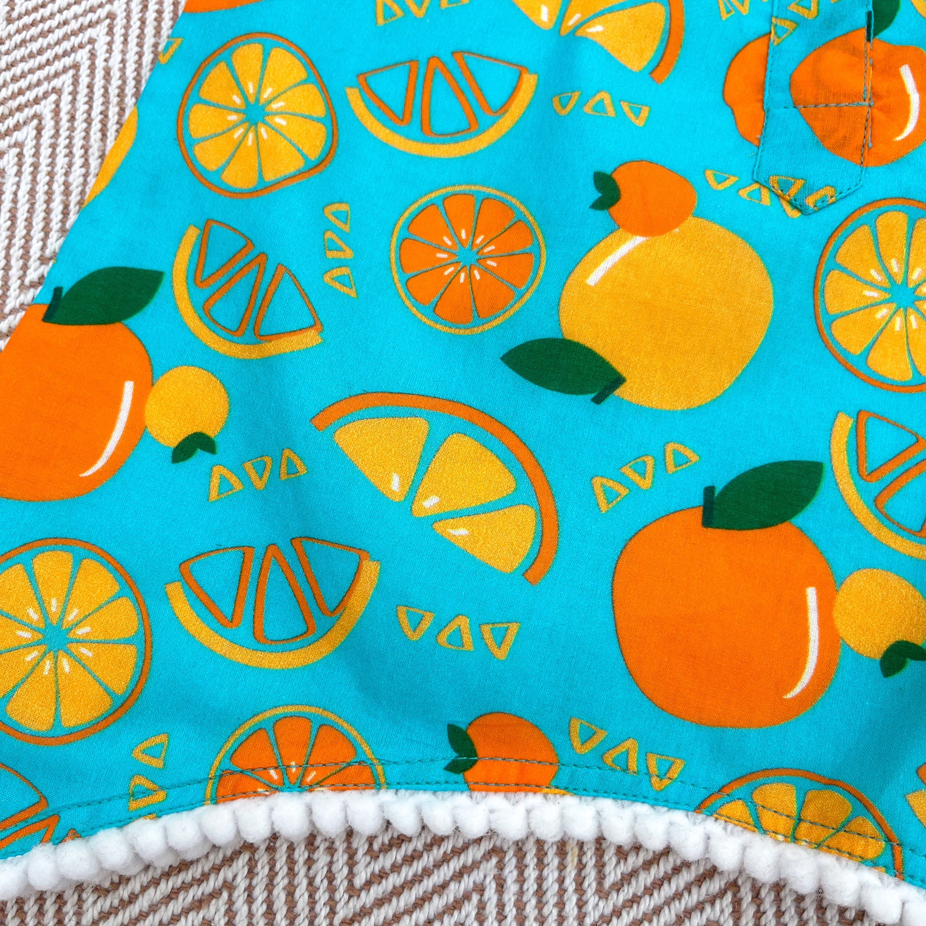 Organic Cotton 'Dancing Oranges' Kurta Set for Girls