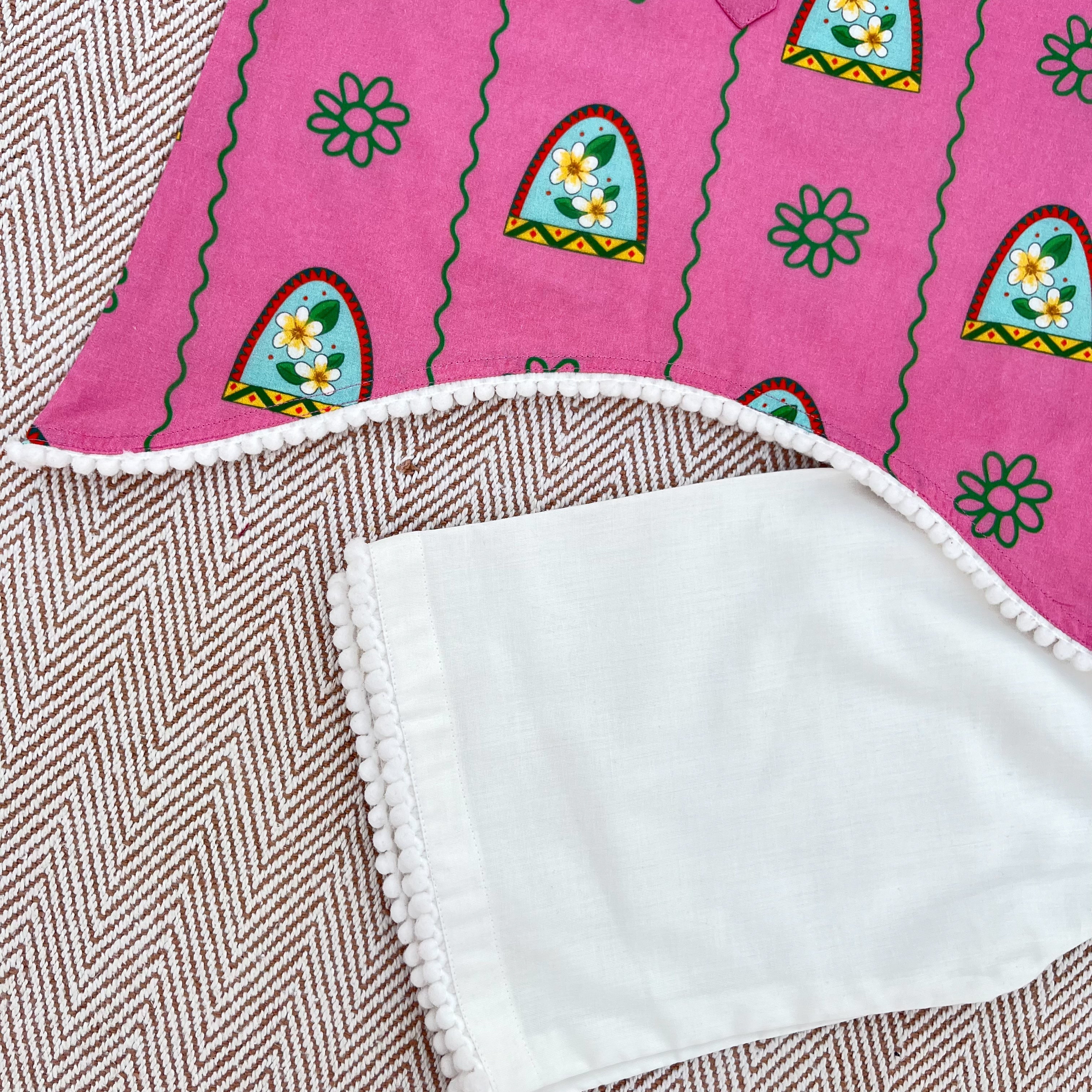 Nani Ghar ka Champa'- Organic Cotton Pink Floral Kurta Set for Girls