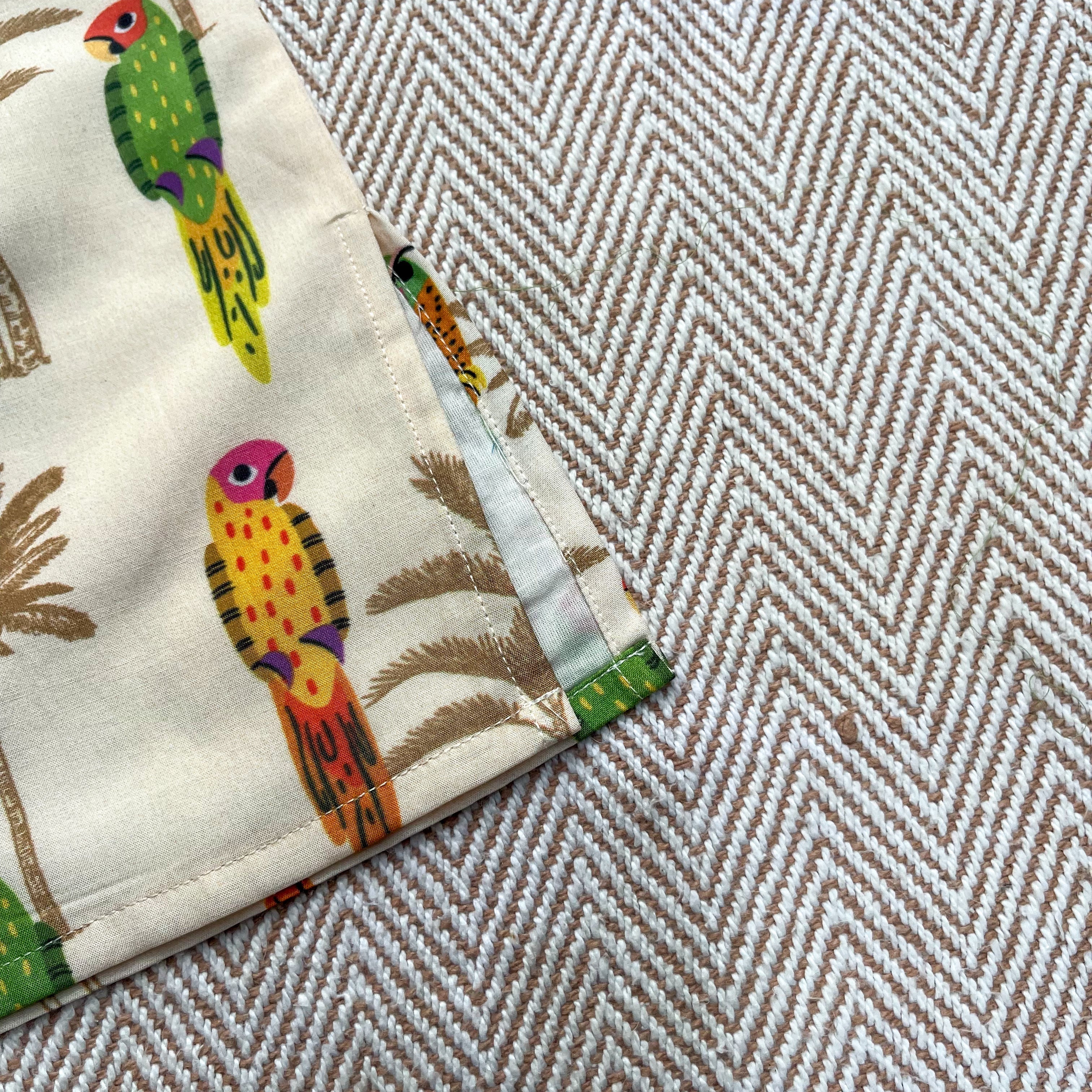 Chanderi 'Parrot Party' Kurta Set for Boys