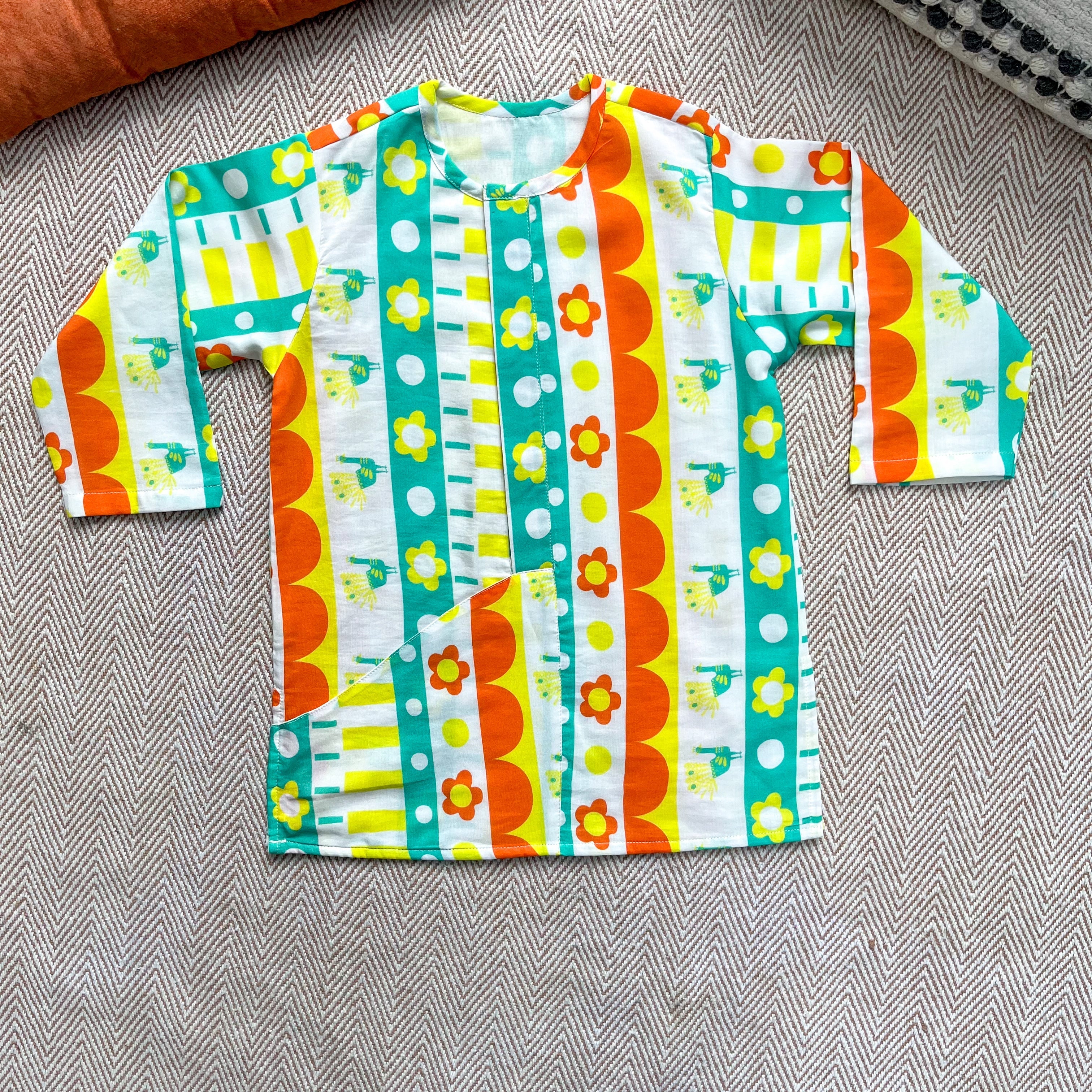 Chanderi 'Rang Birangi Duniya' Kurta Set for Boys