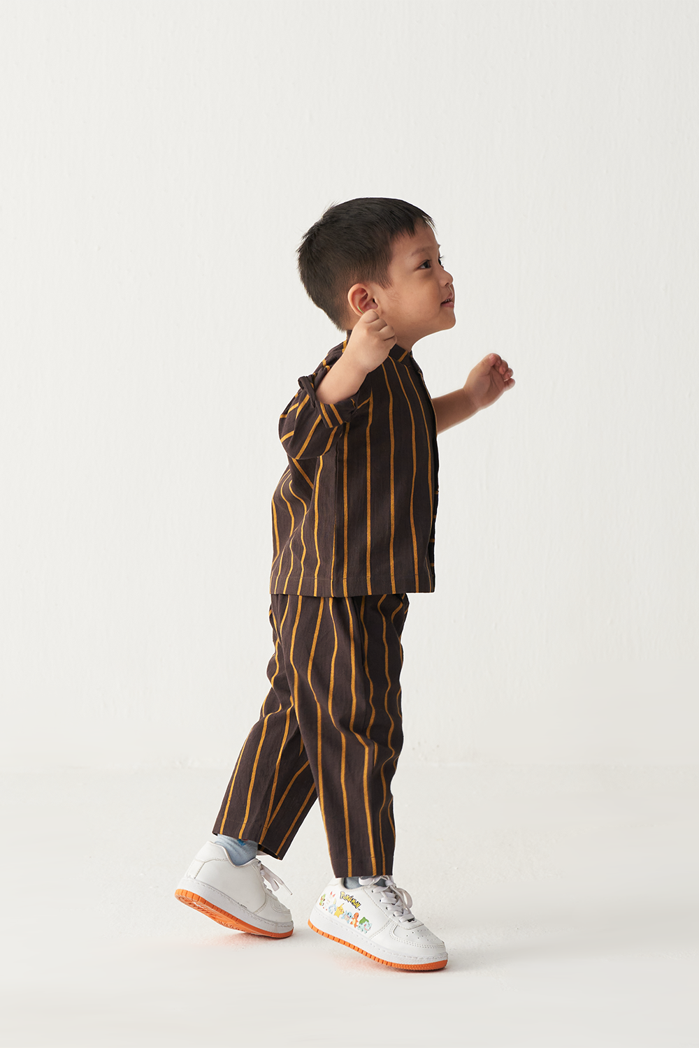 BAND COLLAR CHARCOAL SHIRT