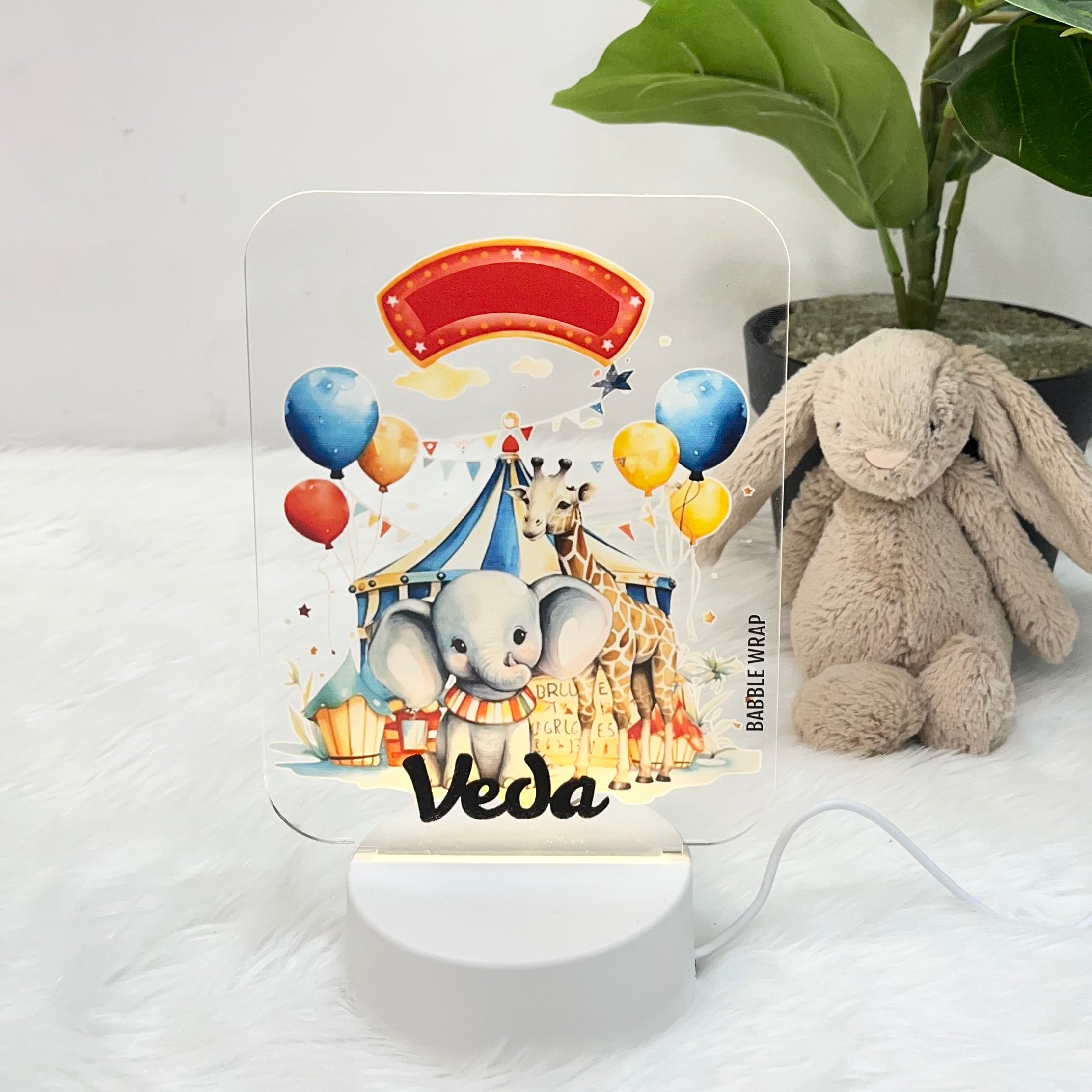 Acrylic LED Night Lamp - Winter Wonderland Circus