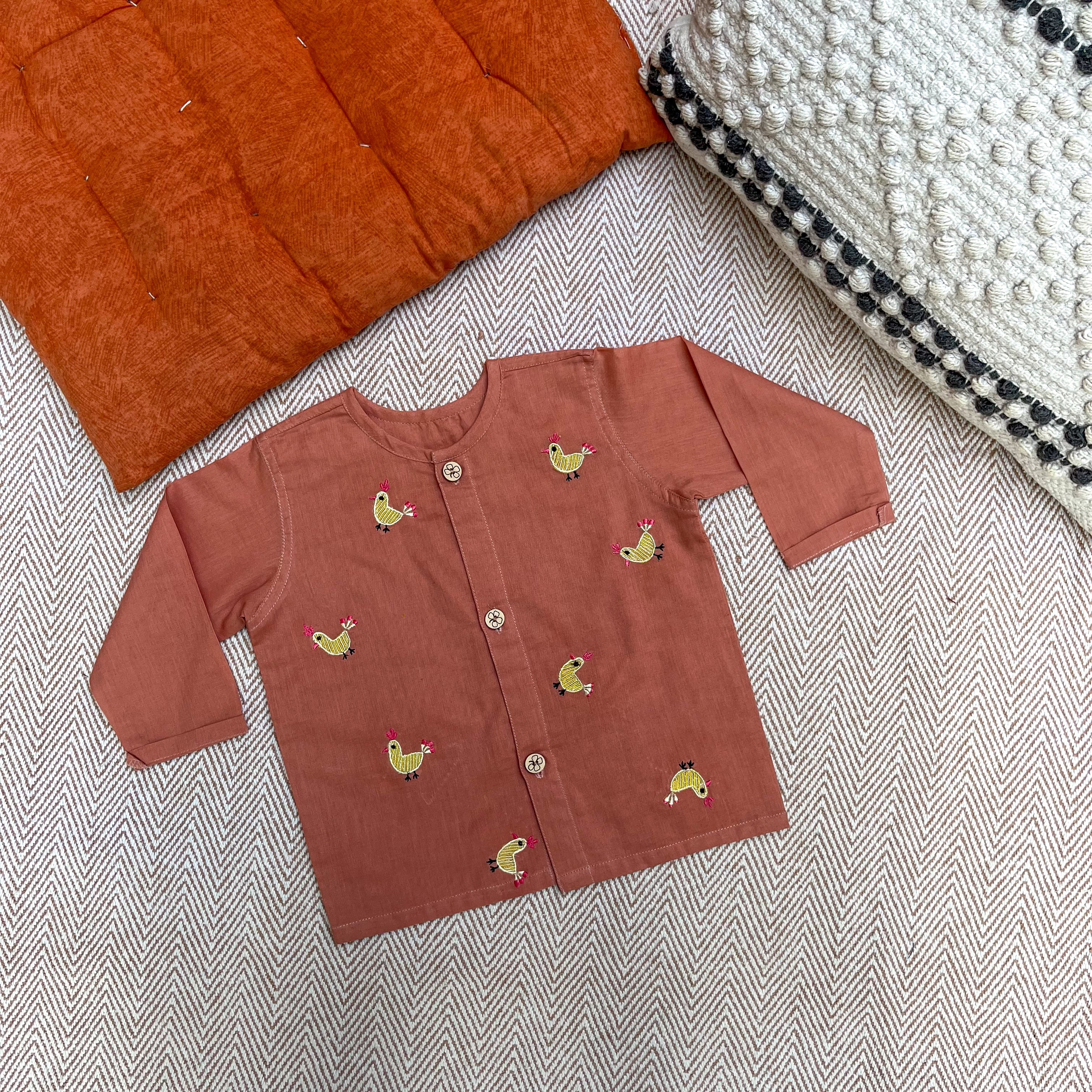 Hen - Organic Cotton Full Sleeves Jhabla Set