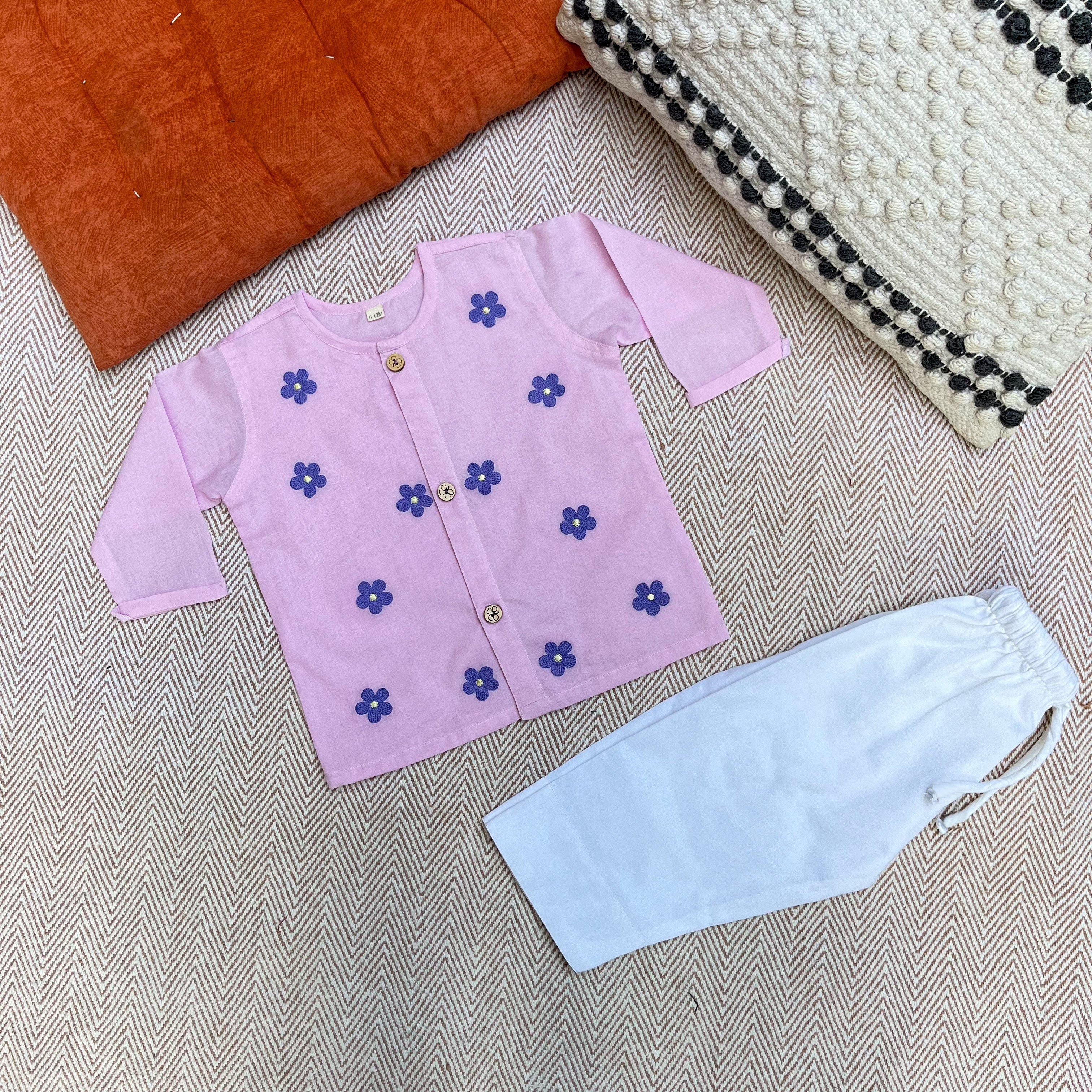 Daisy - Organic Cotton Full Sleeves Jhabla Set