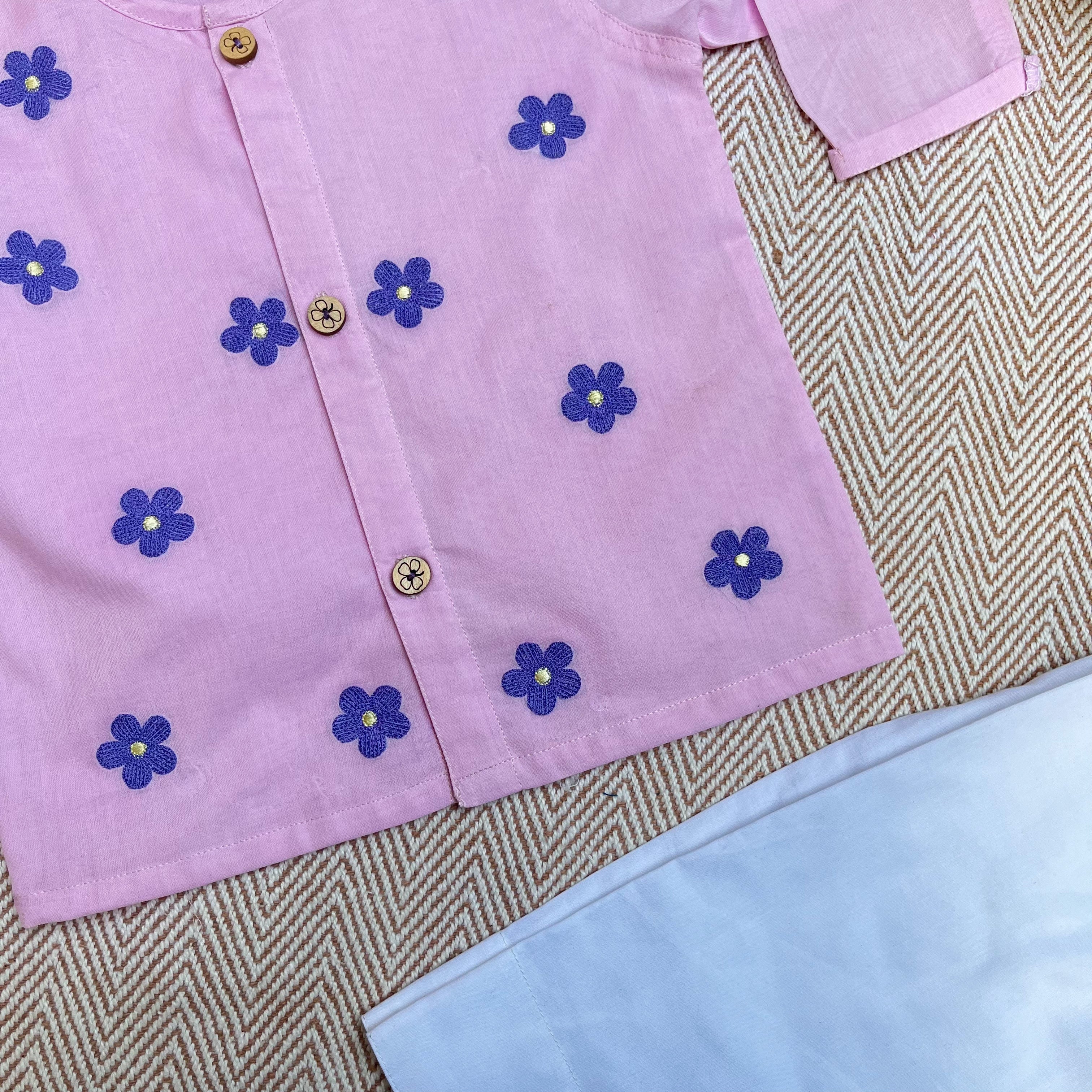 Daisy - Organic Cotton Full Sleeves Jhabla Set