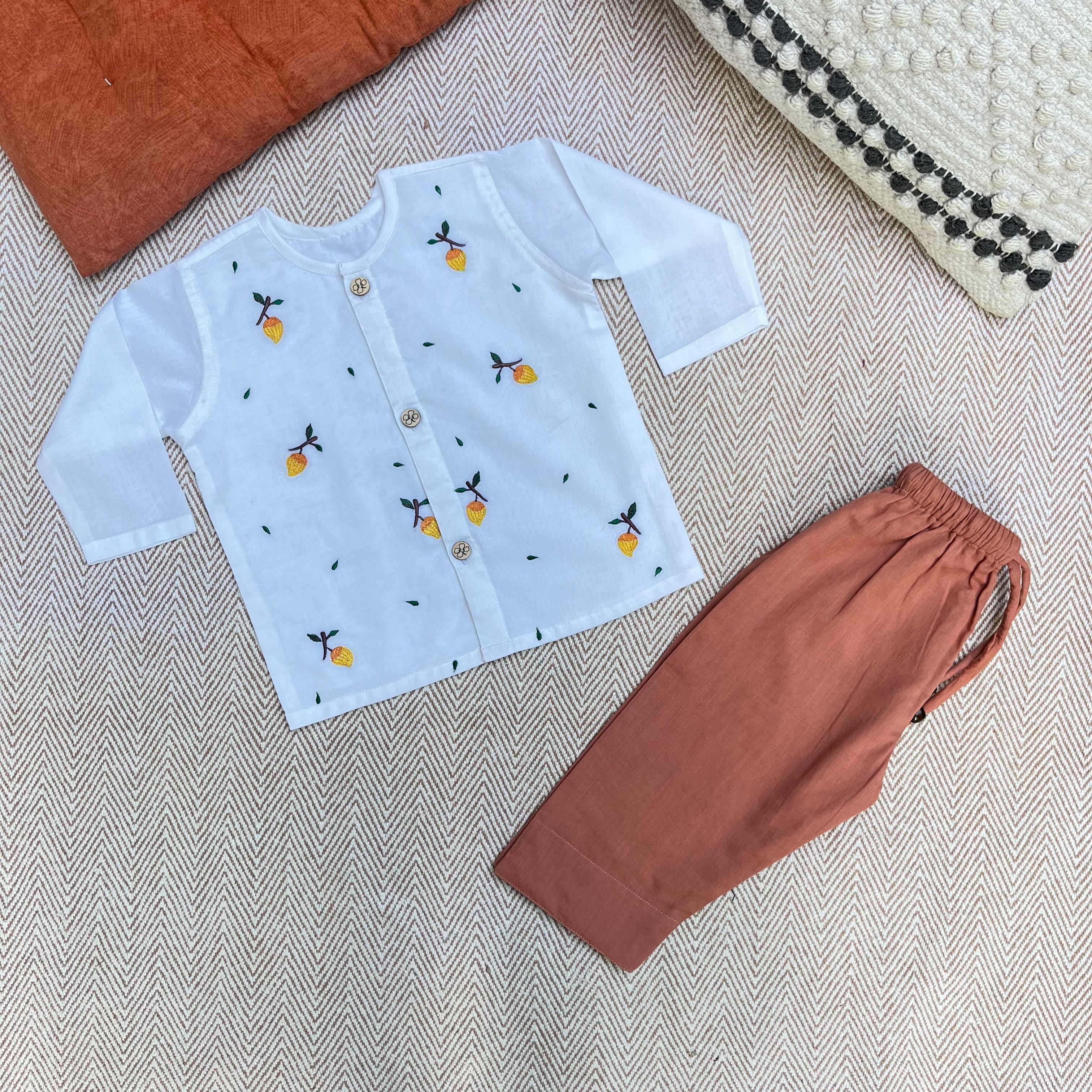 Mango - Organic Cotton Full Sleeves Jhabla Set