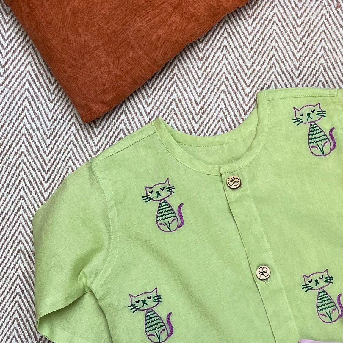 Cats - Organic Cotton Full Sleeves Jhabla