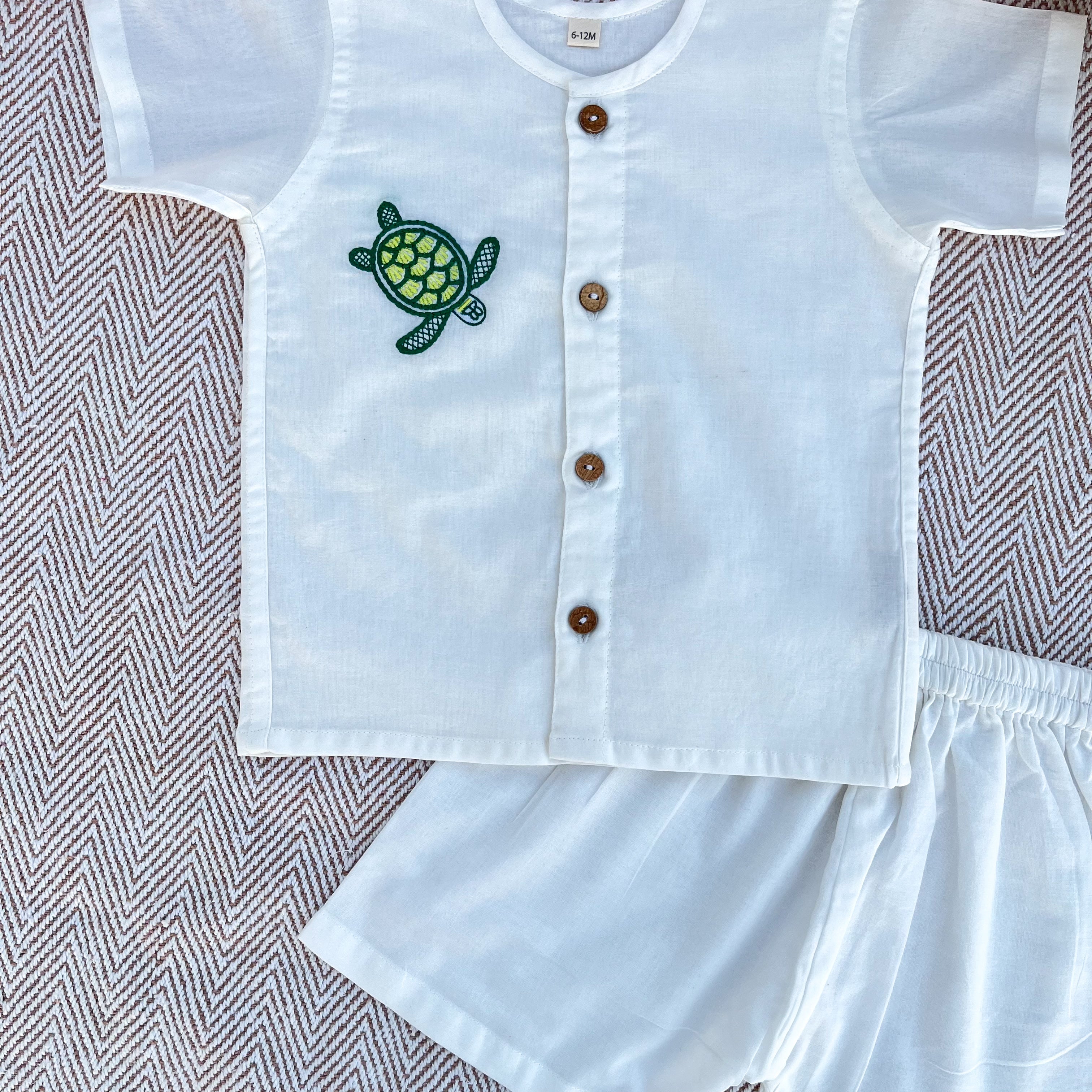 Organic Cotton Turtle Jhabla Set