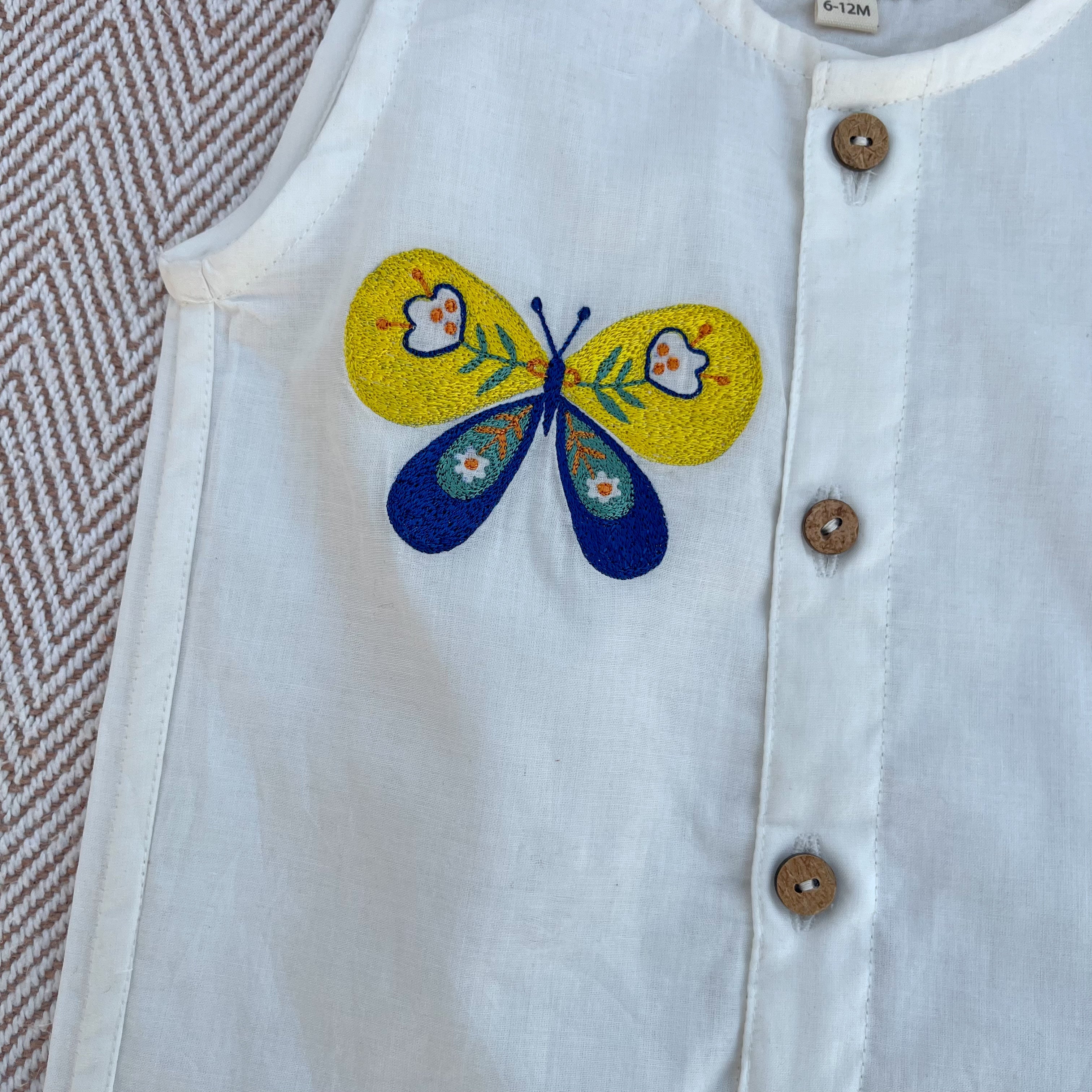 Organic Cotton Butterfly Jhabla Set