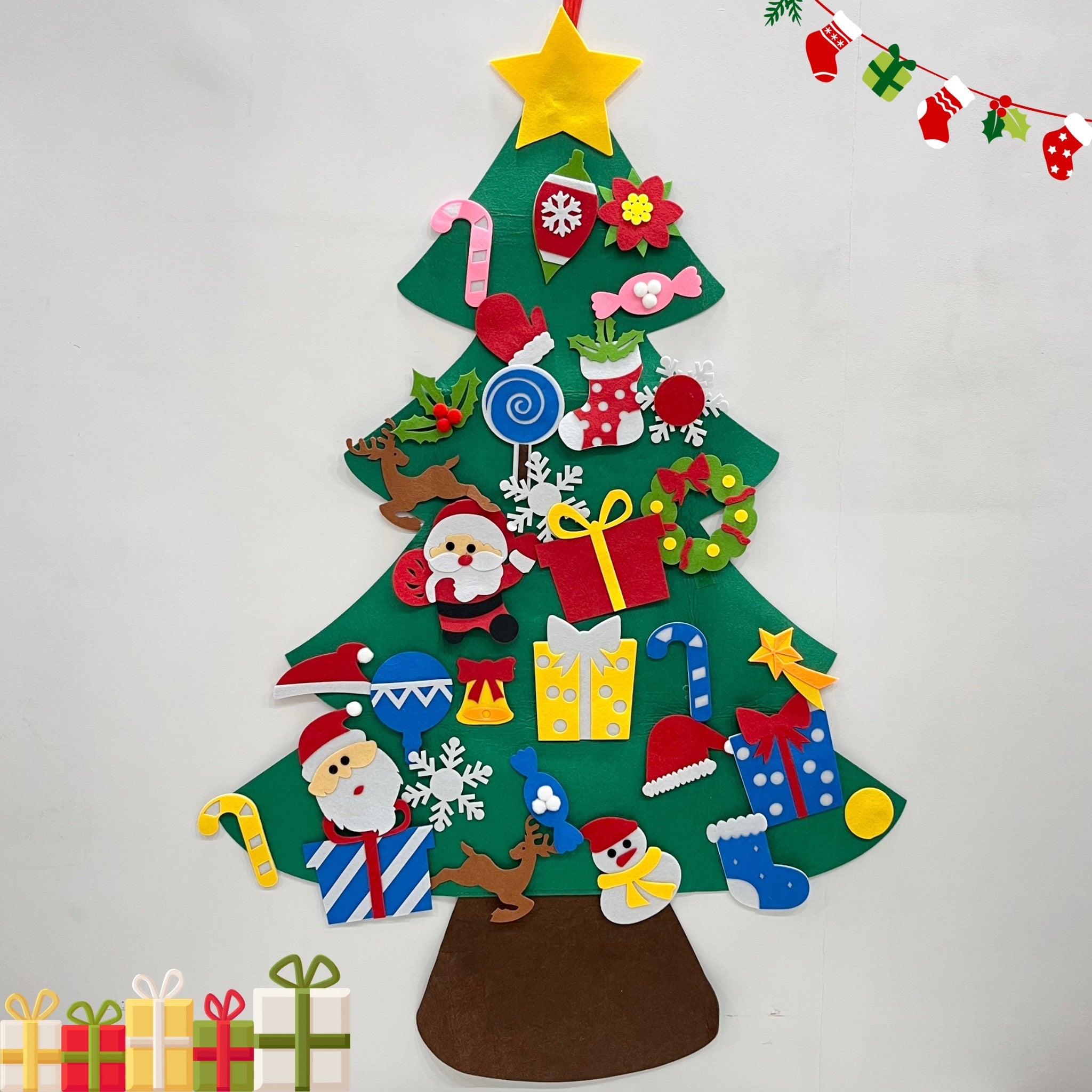 40" Felt DIY Christmas Tree With 25 Ornaments