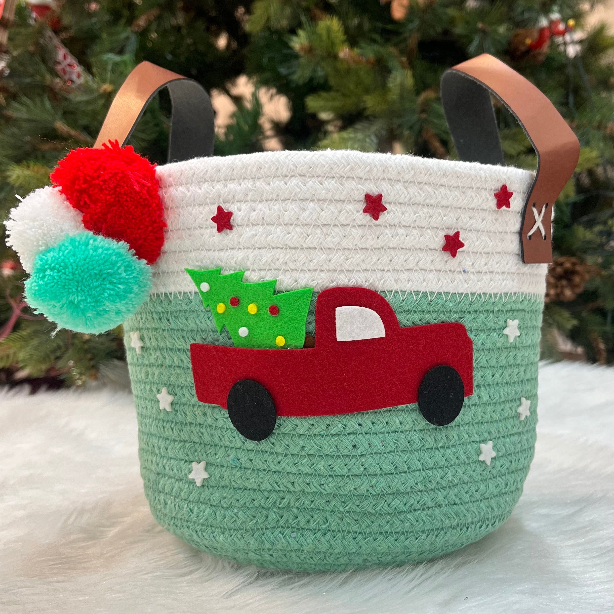 Jute Cotton Storage Basket - Tinsel Truck Express