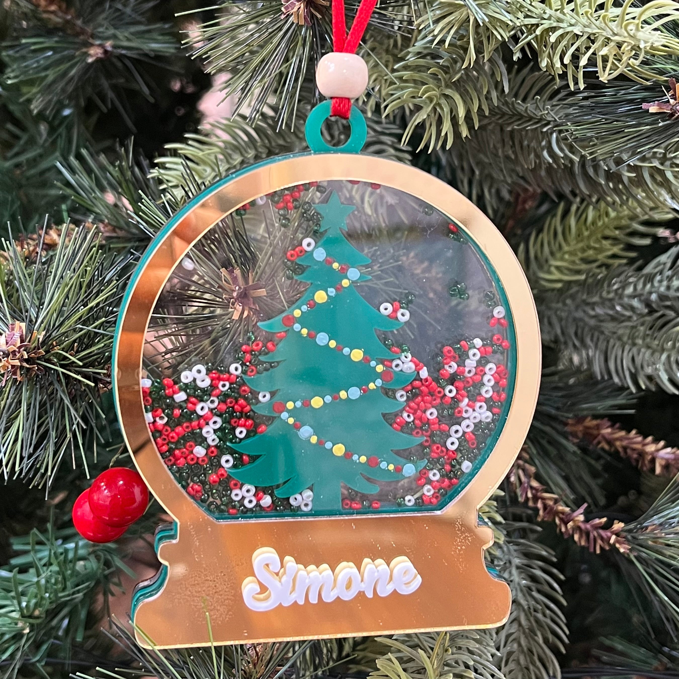 Gold Shaker Ornament- Christmas Tree