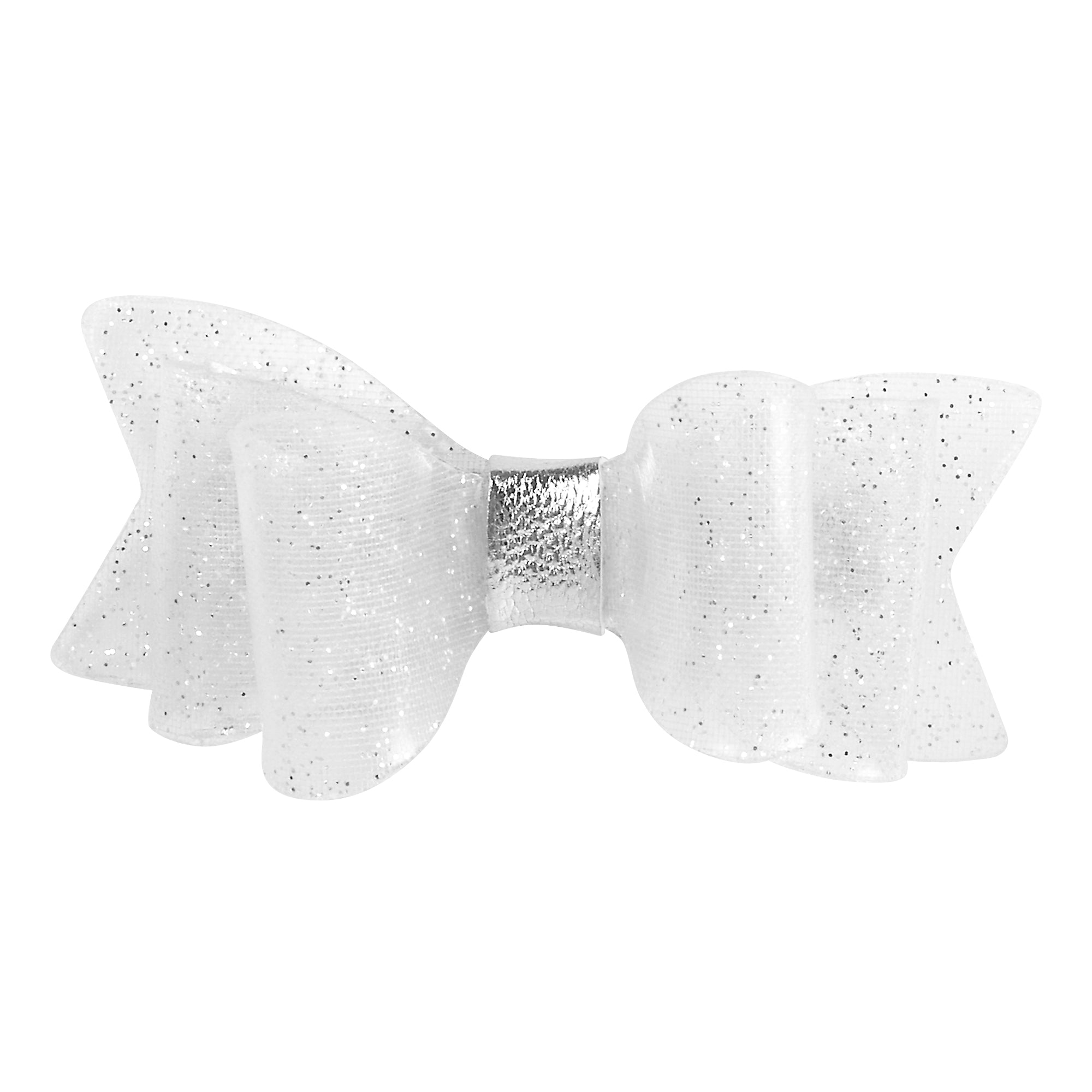 Silver Pvc Bow Hair Clip