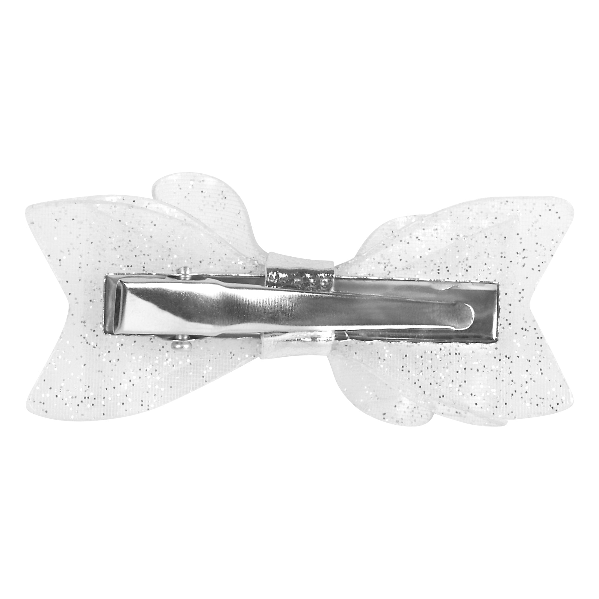 Silver Pvc Bow Hair Clip