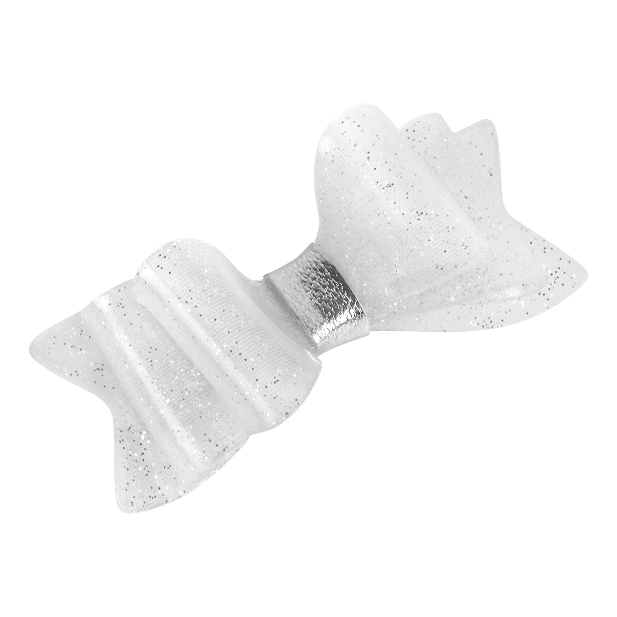 Silver Pvc Bow Hair Clip