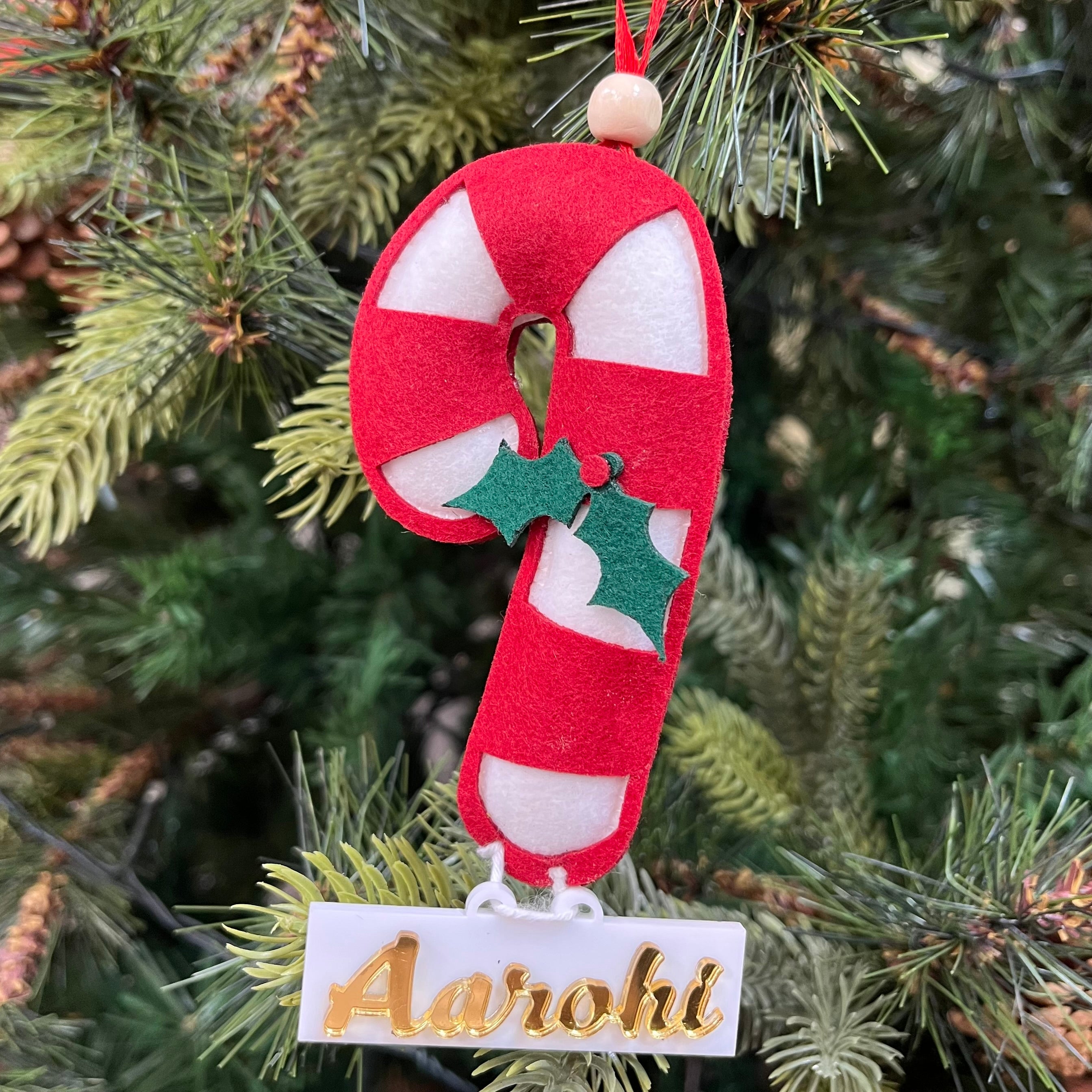 Candy Cane Felt Ornament