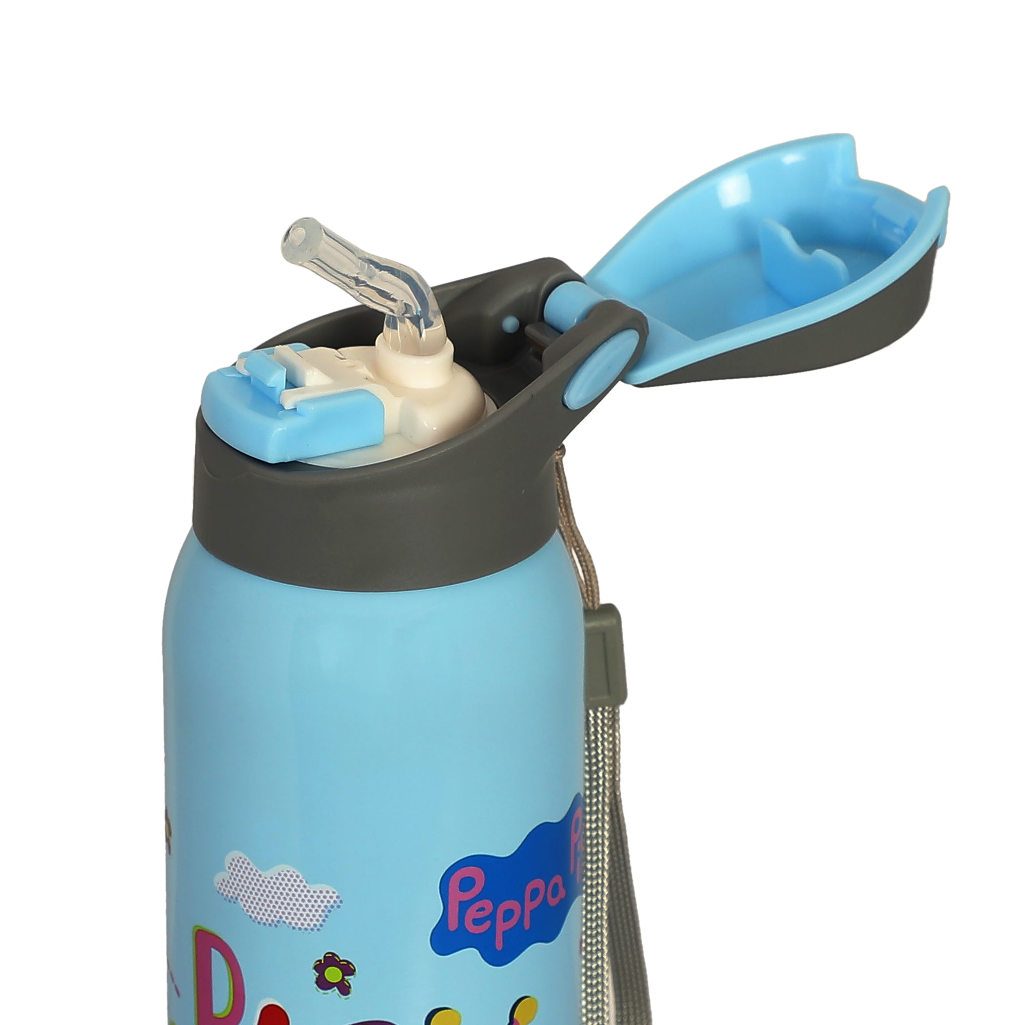 Stainless Steel Peppa Pig Theme Kids Insulated Sipper Bottle Googlie- 500 Ml