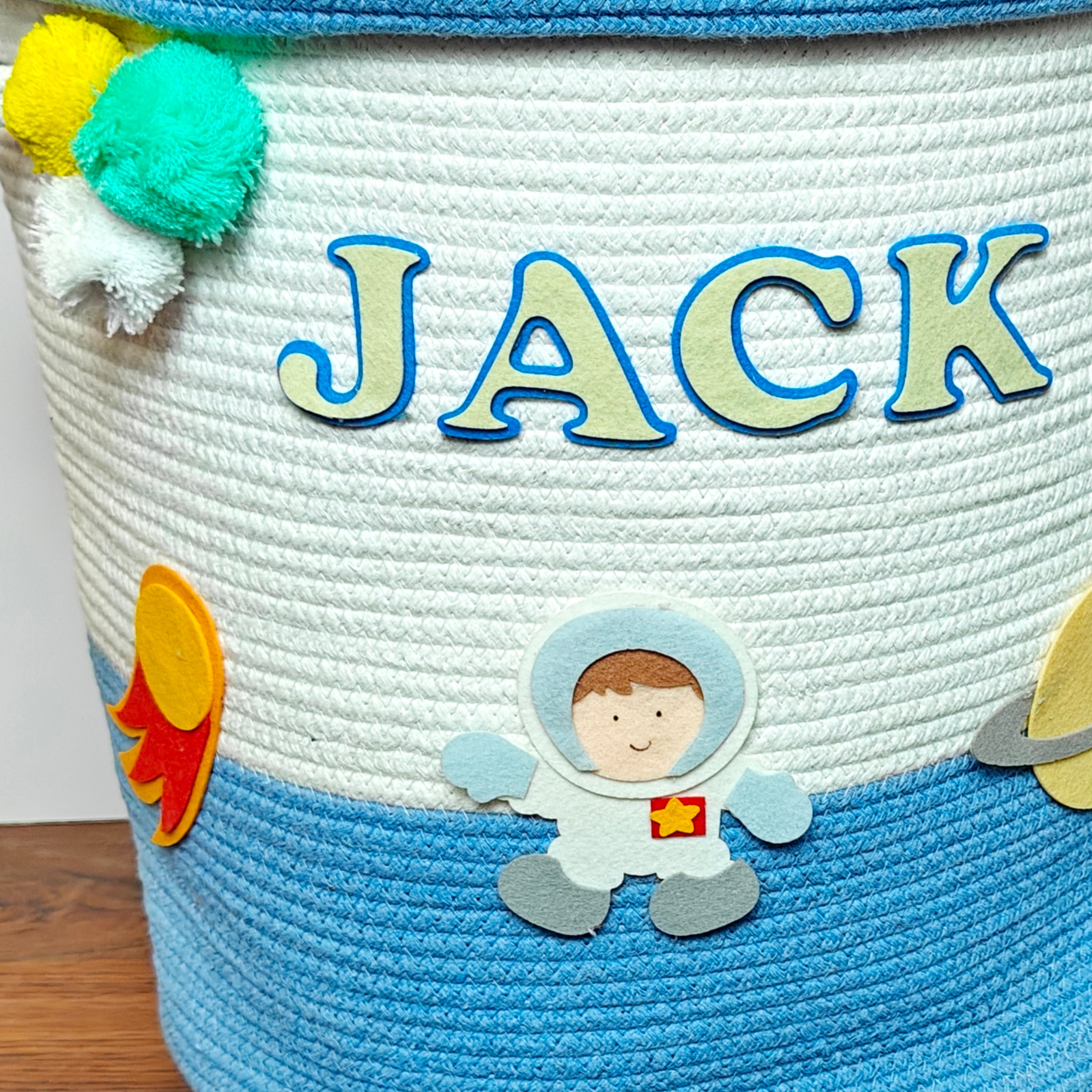 Jute Cotton Storage Basket with Lid - Little Voyager