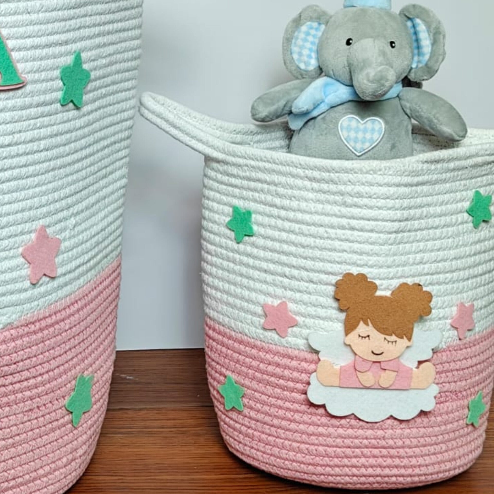Jute Cotton Storage Basket - Angel’s Cloud Haven