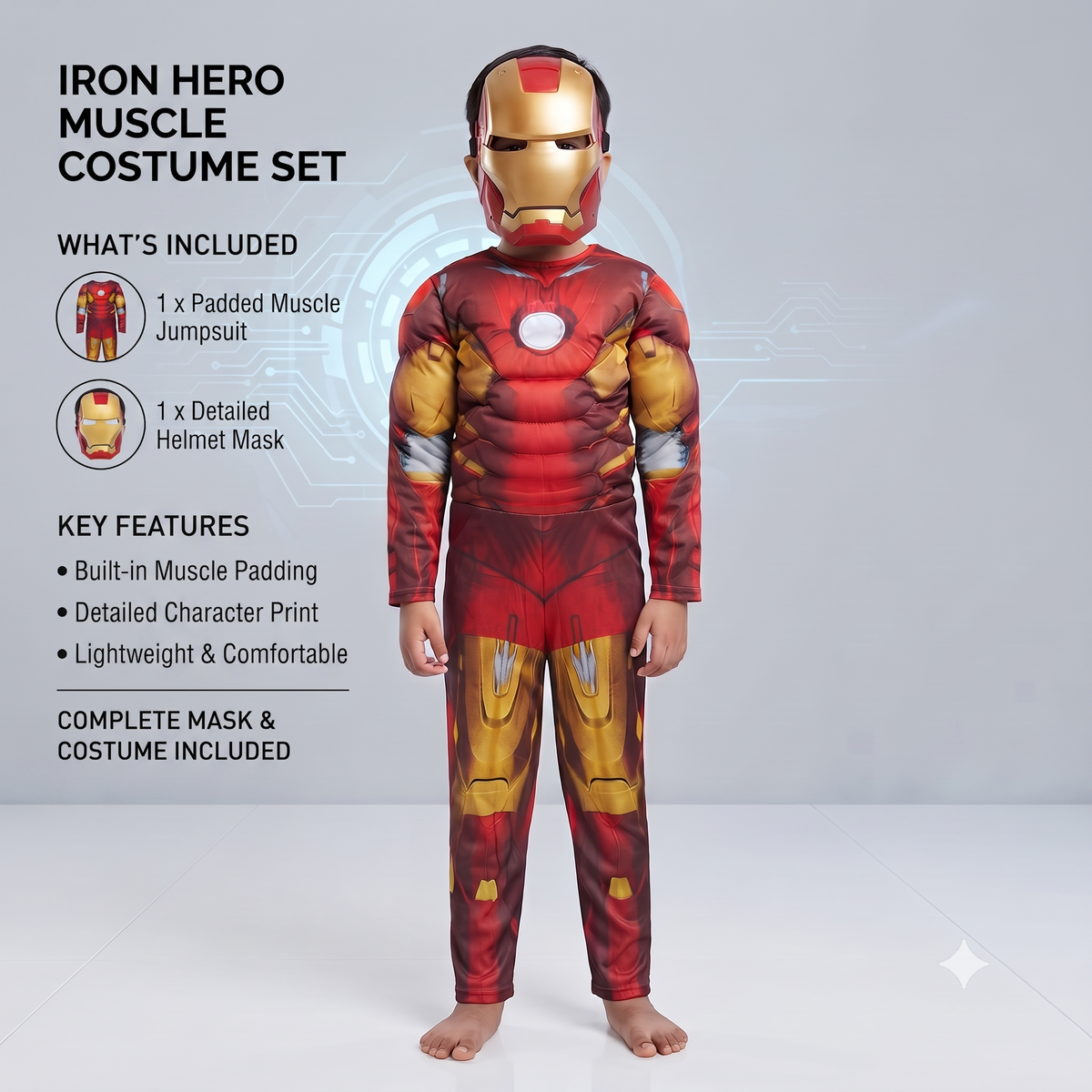 Iron Man Muscle Costume for Kids