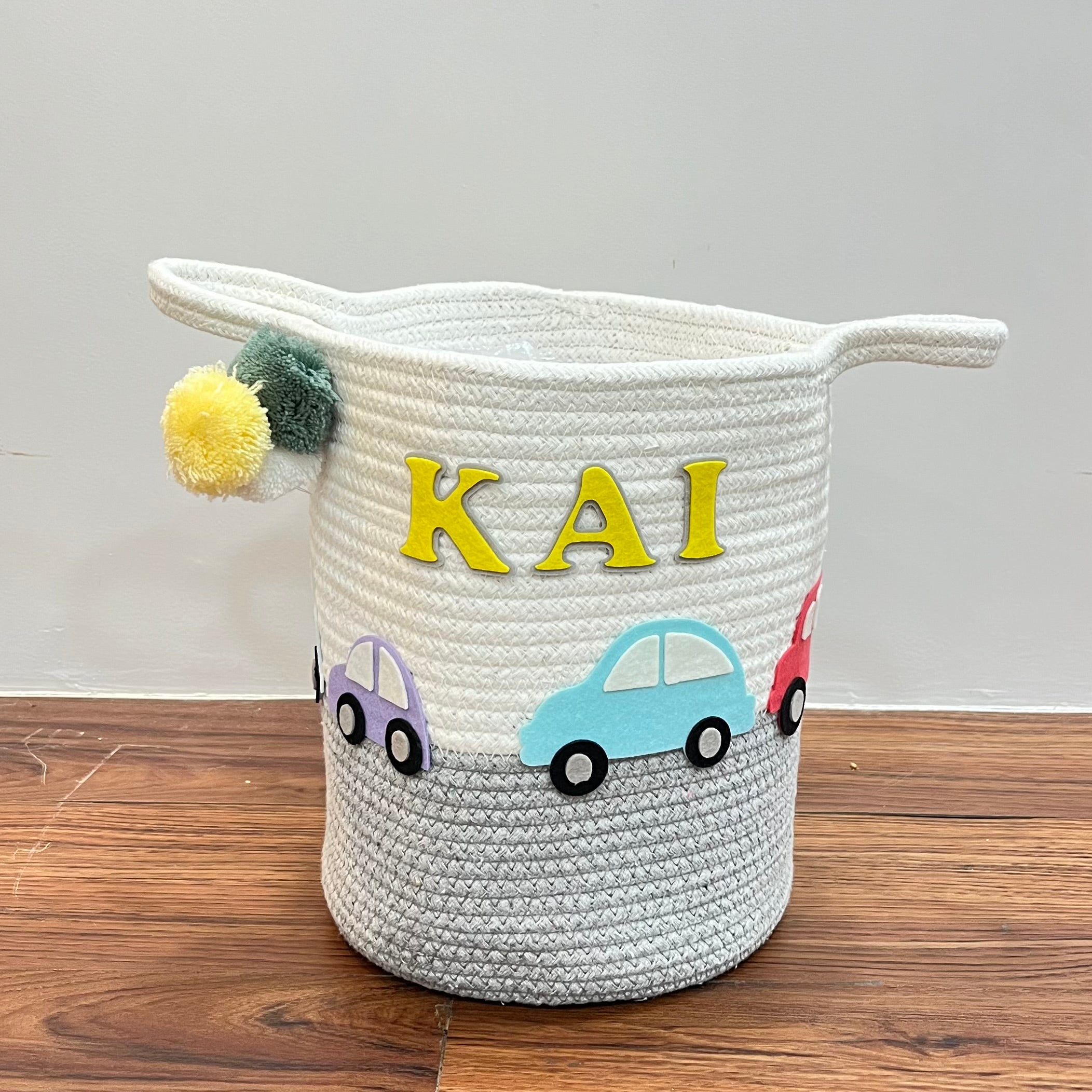 Vintage Vroom - Jute Cotton Storage Basket