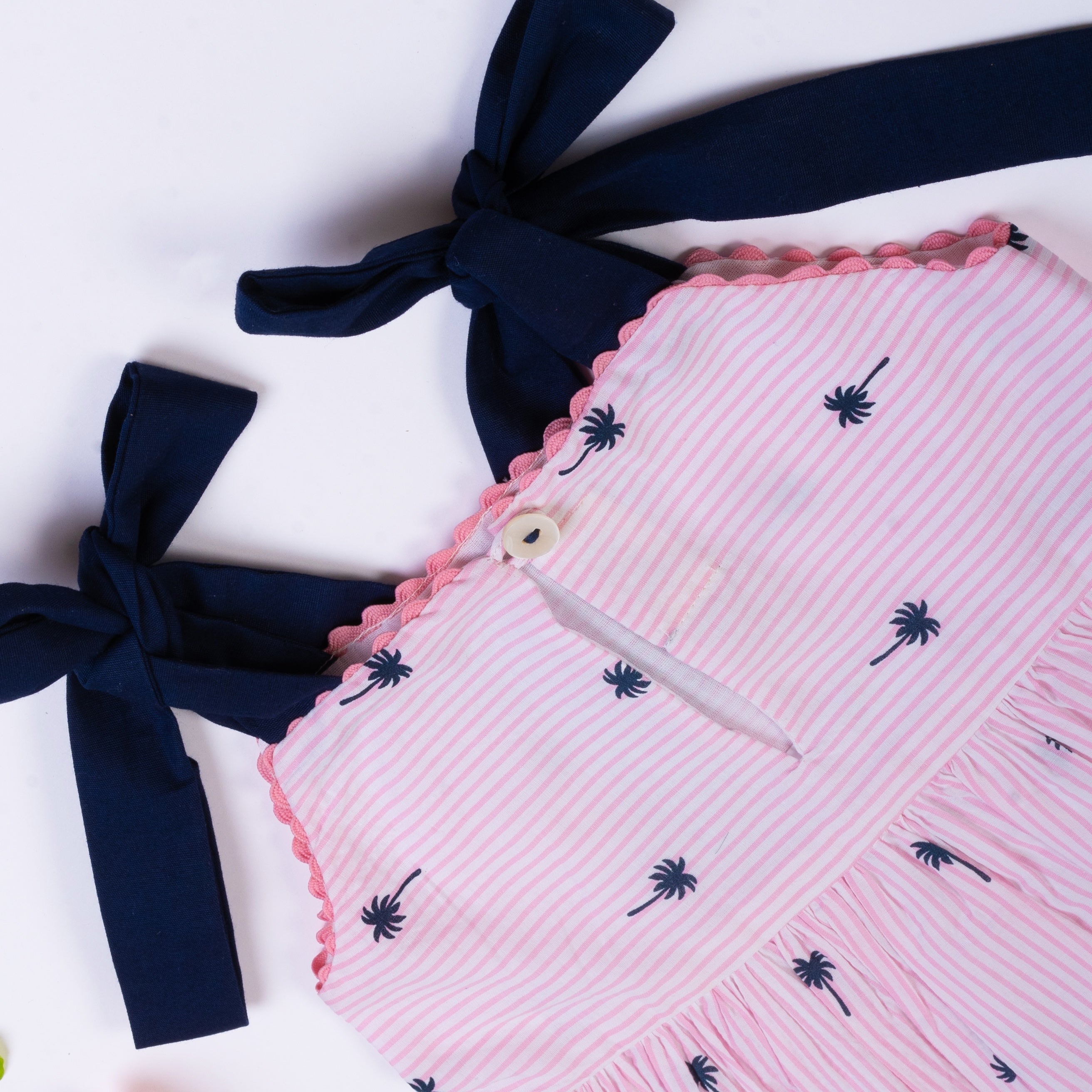 Pink Palm Print Holiday Dress