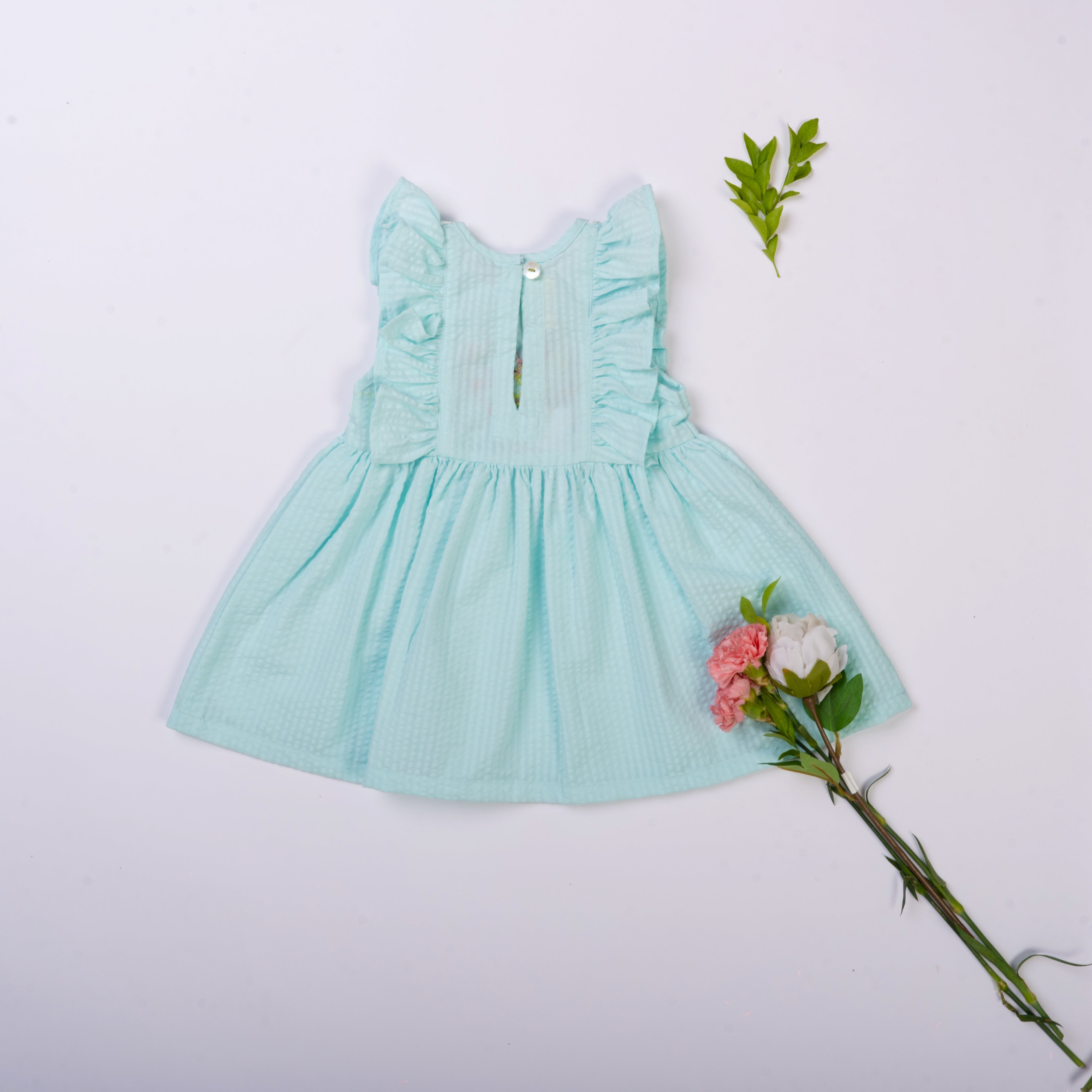 Powder Blue Heart Embroidered Dress