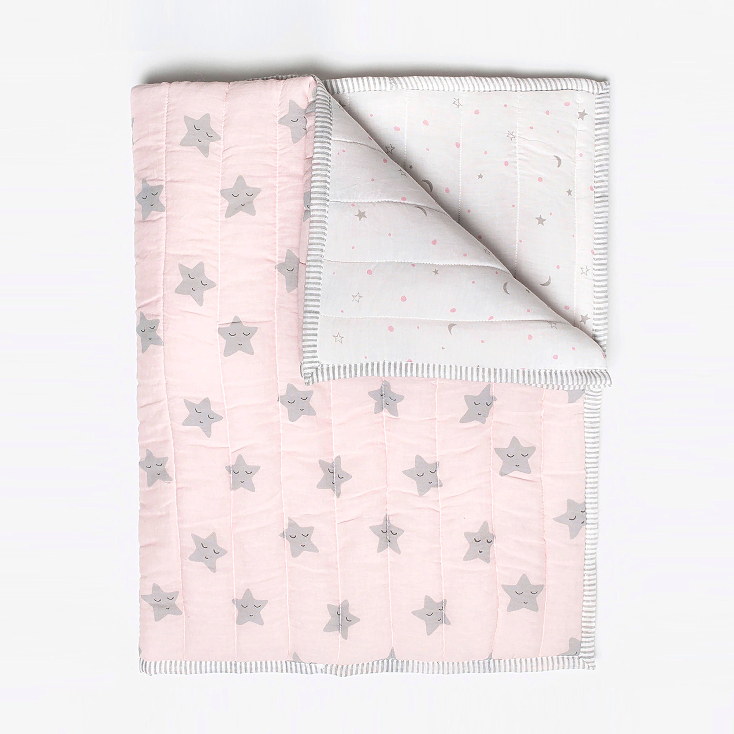 Organic Cotton Quilt - Sleepy Star - Pink