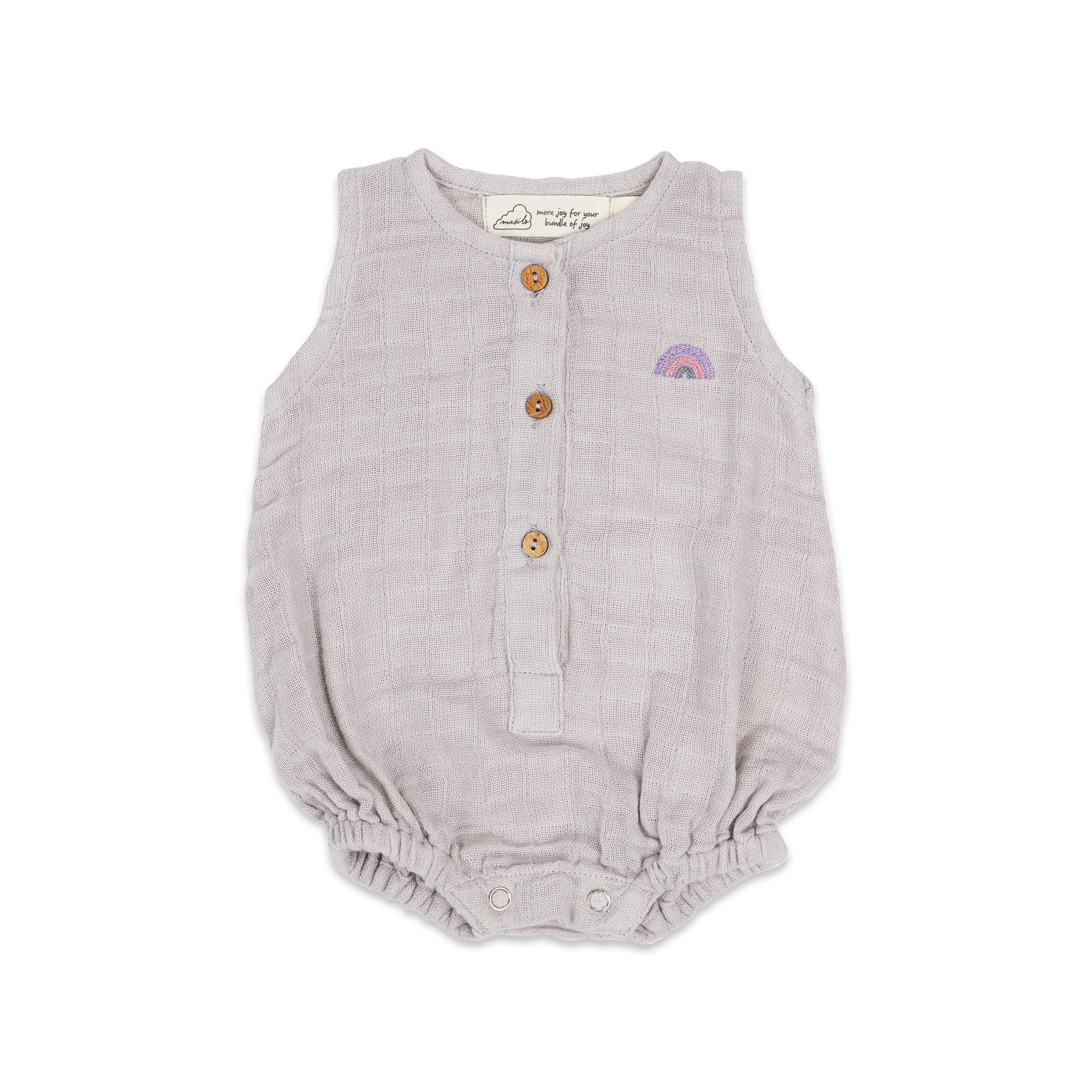 Organic Muslin Baby Romper - Grey
