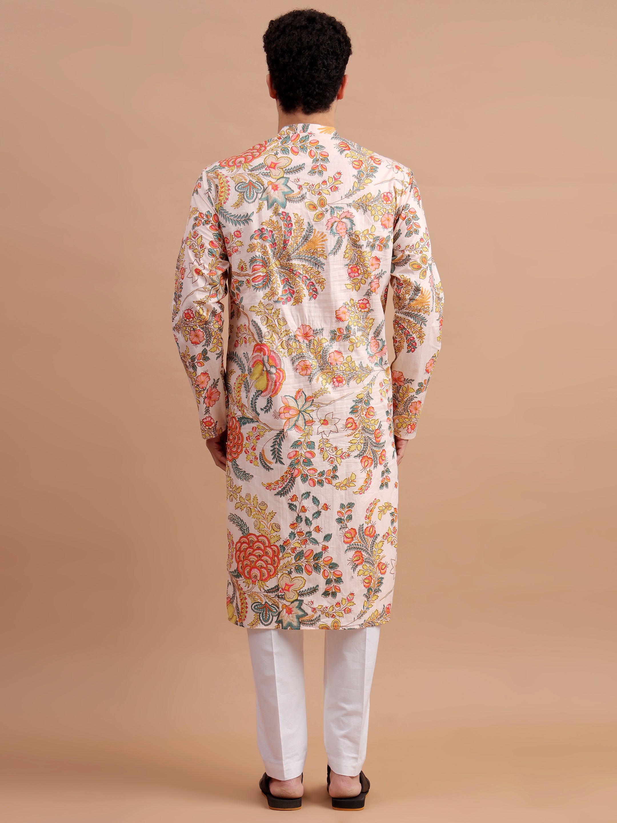 Beige Men Kurta Set