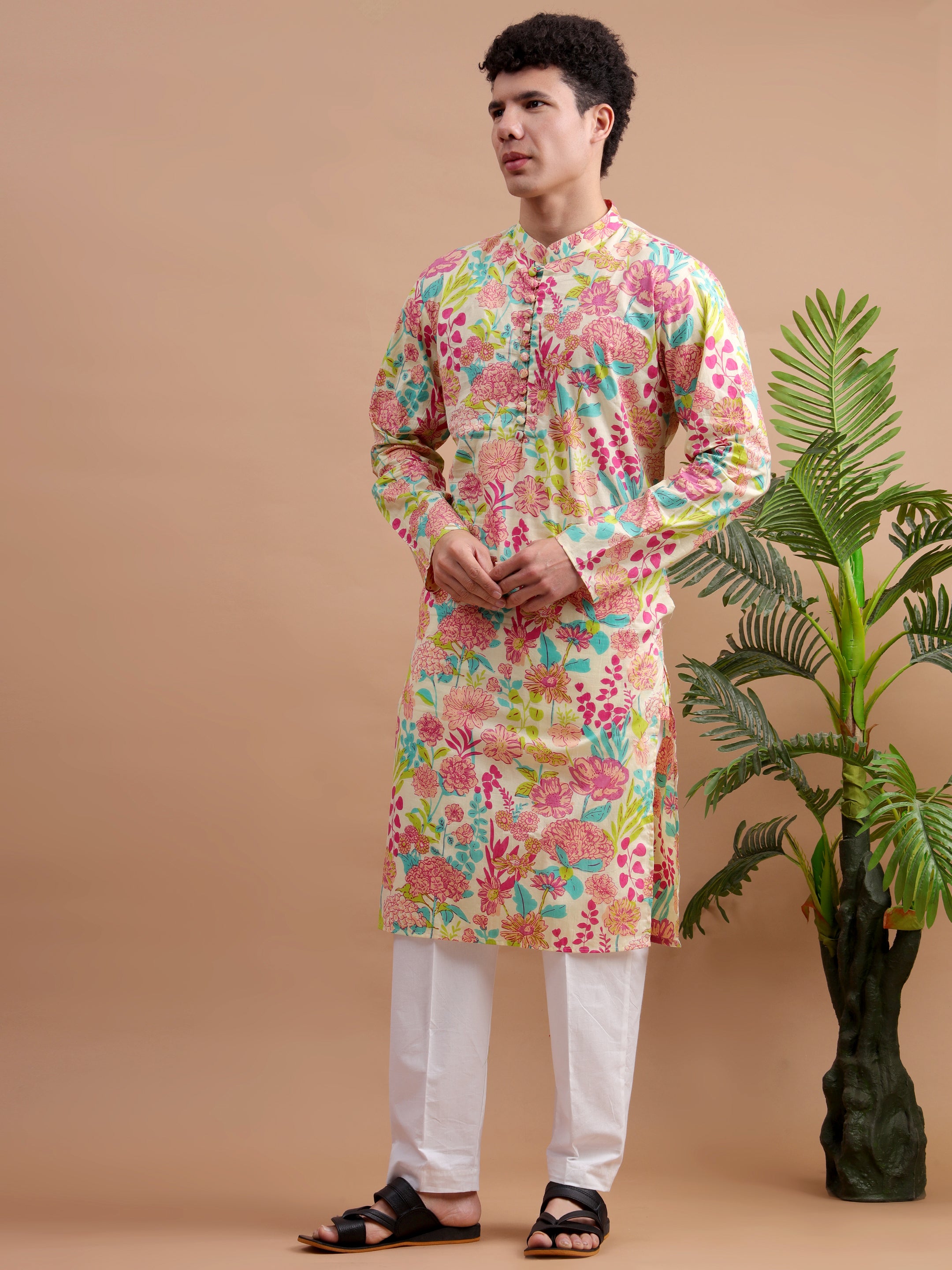 Multicolor Men Kurta Set