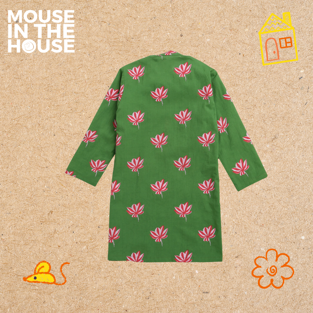 Lotus Bloom (Green)- Ethnic Wear Boys
