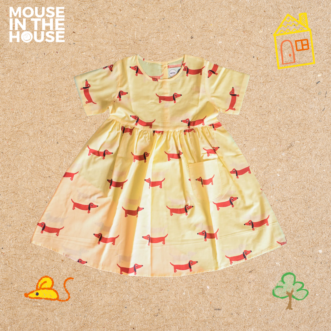 A Dog's Life- Yellow Cotton Dress