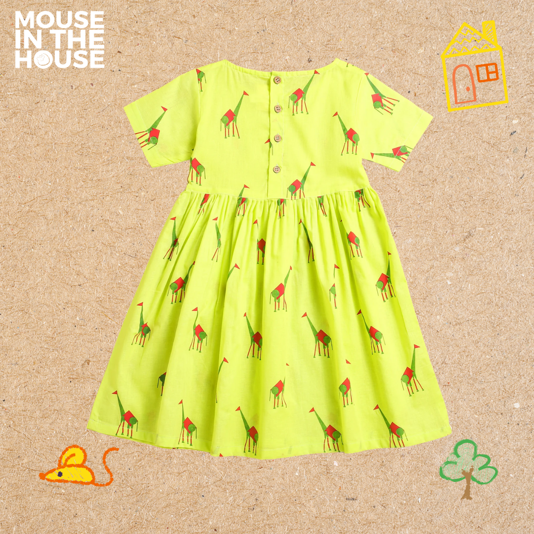 Green Triangle - Cotton Dress