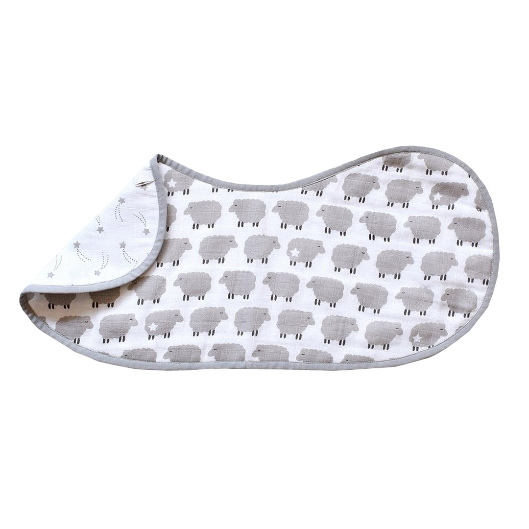 Organic Muslin Burp Cloth & Bib | Pack of 2 – Sheep & Stars