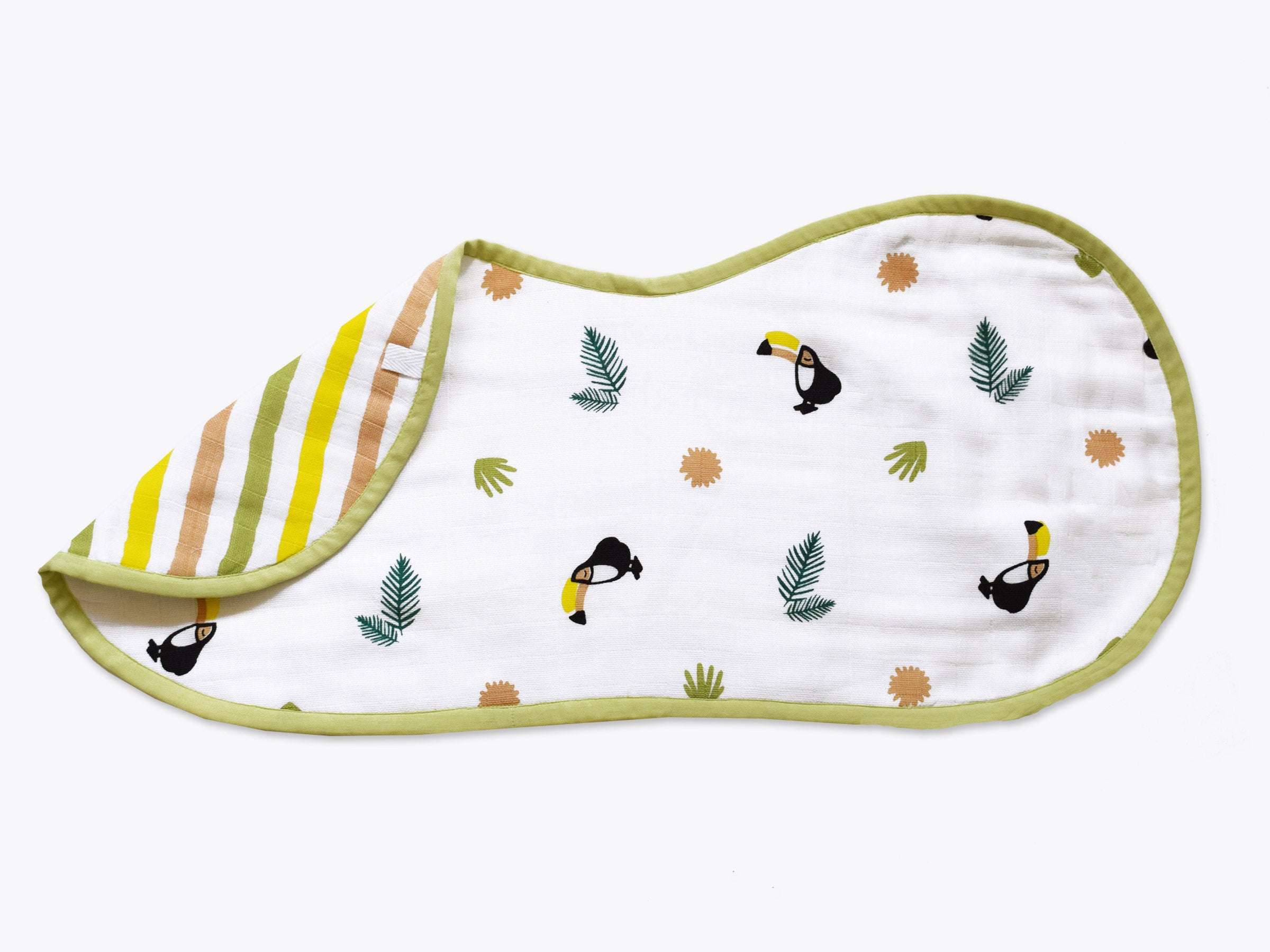 Organic Muslin Burp Cloth & Bib | Pack of 2 – Toucan & Elephant