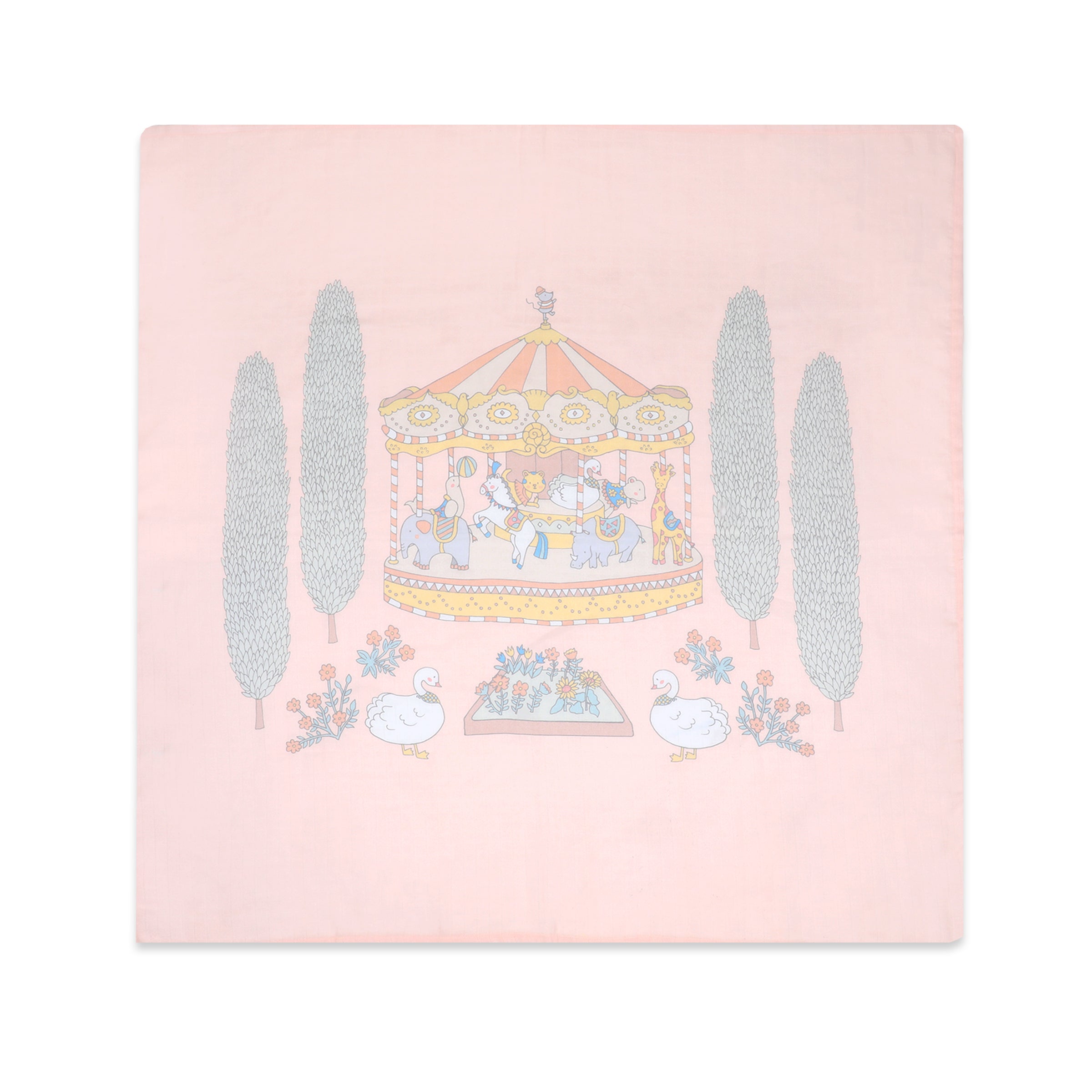 Swaddle & Burp Cloth Bib - Carnival Pink
