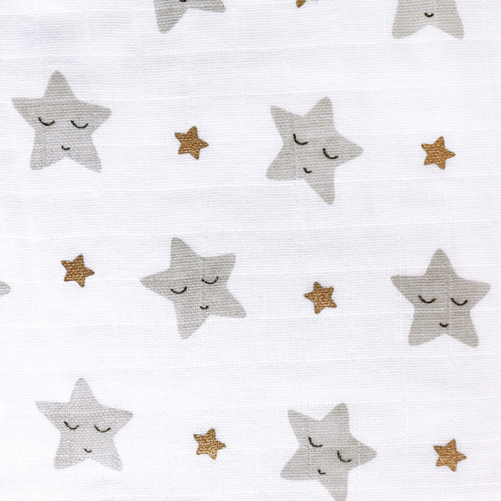 Swaddle & Burp Cloth Bib - Starry Night | Metallic