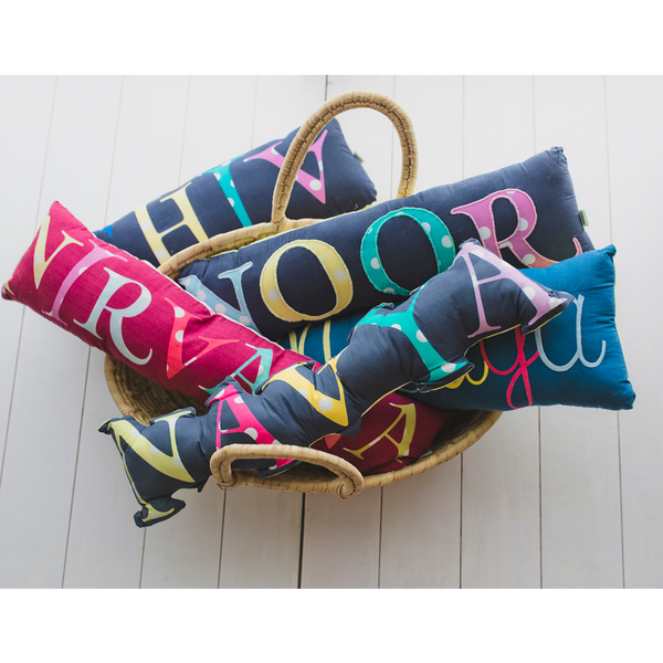 Embroidered Bolster Name Pillow - Shape Cushions