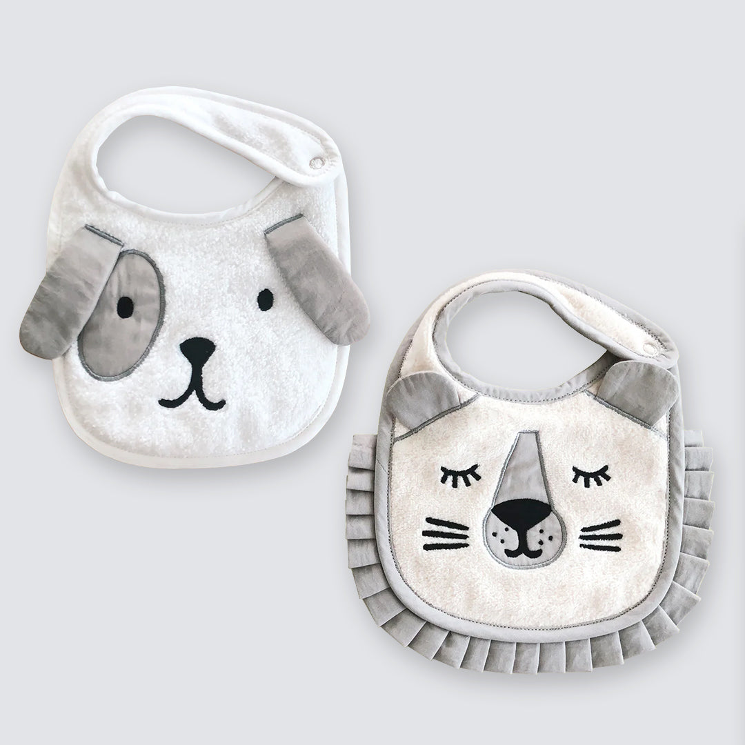 Newborn Bibs - Puppy & Lion | Pack of 2